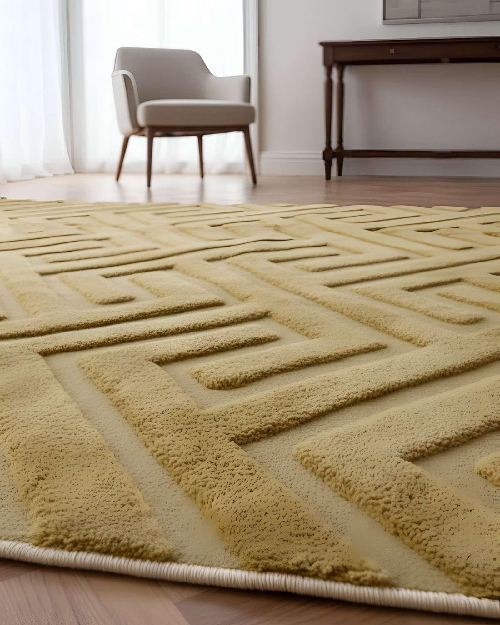 ALFOMBRA JACQUARD TEXTURIZADA CON DISEÑO Y FLECOS 150X200 CM A4-3