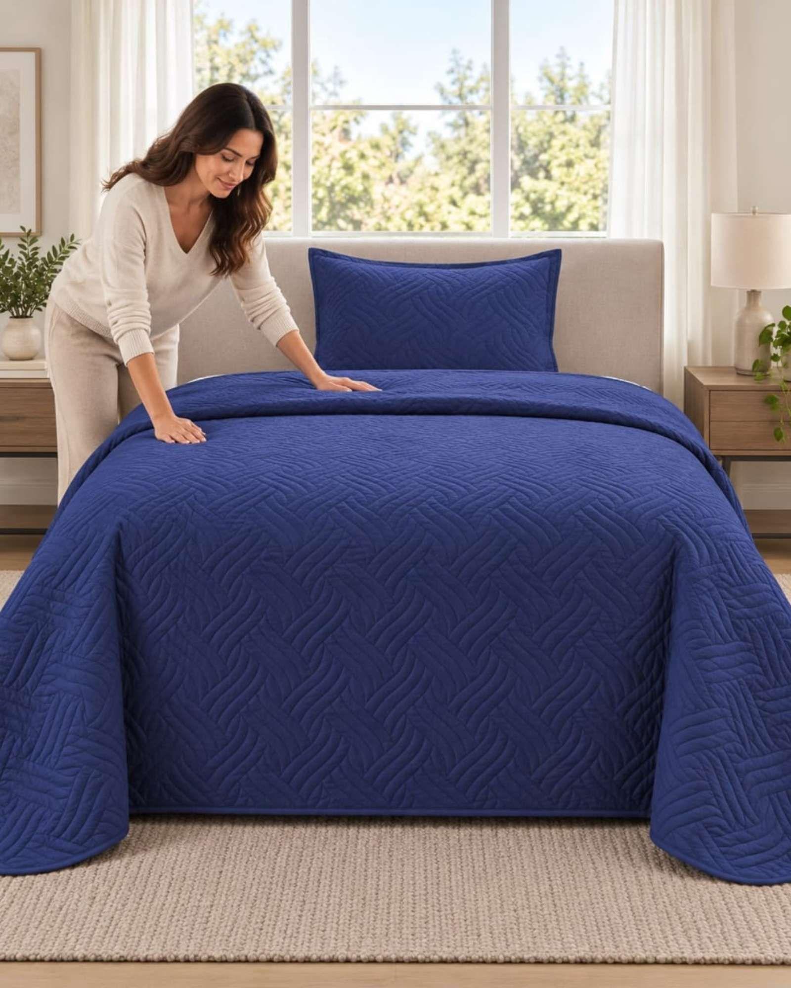 Cubrecama Quilt de Plaza y Media Con Funda De Almohada C21-1