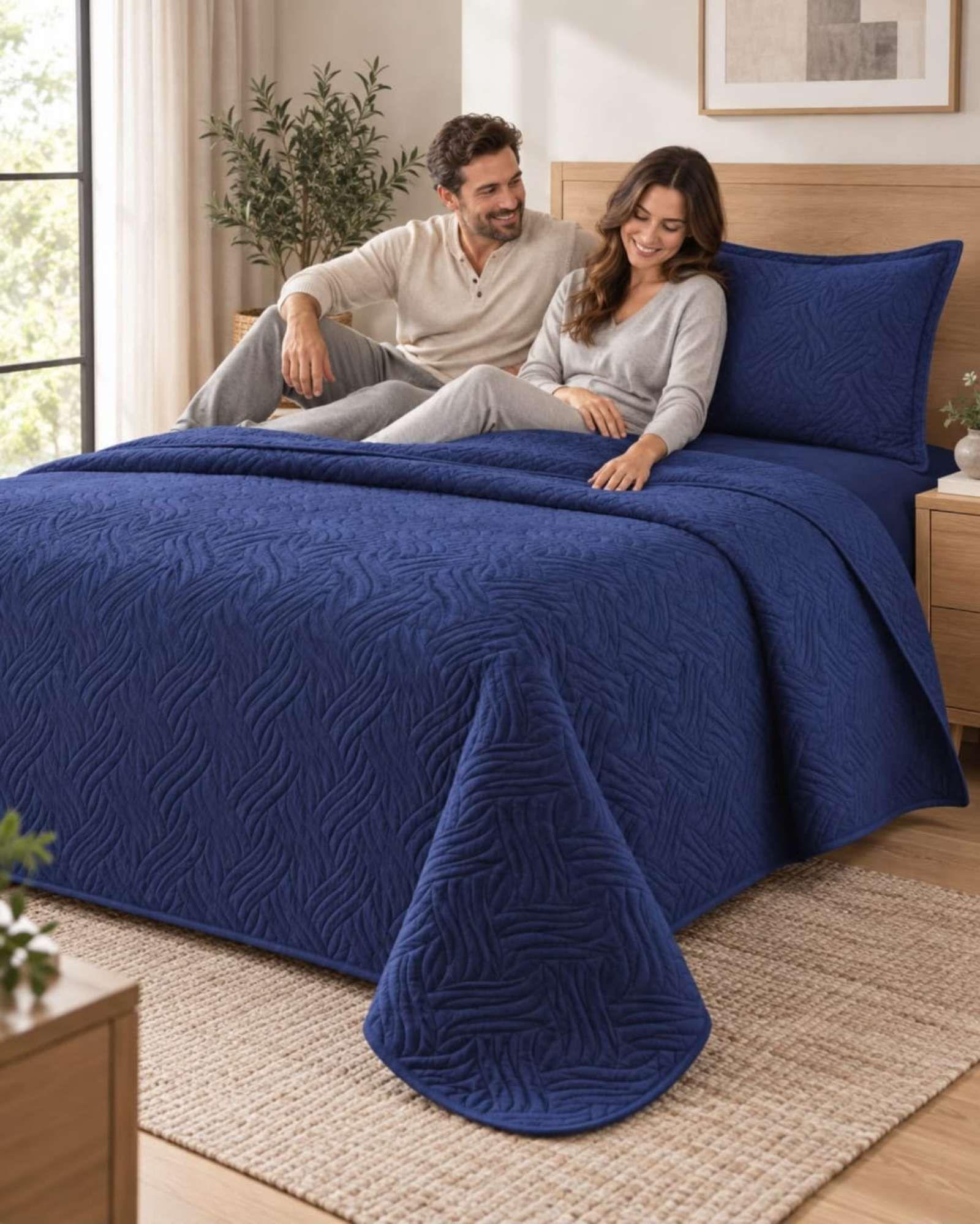 Cubrecama Quilt de Plaza y Media Con Funda De Almohada C21-5