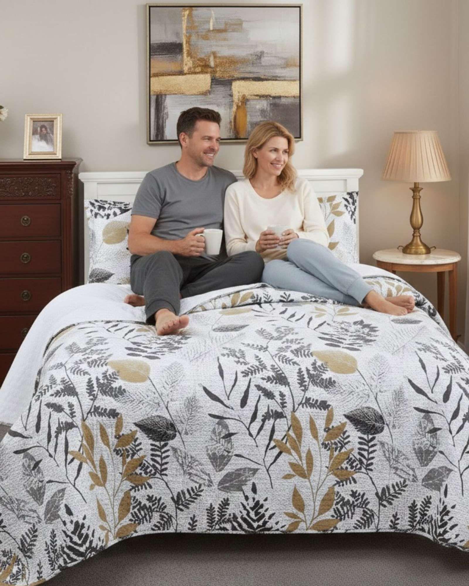 COBERTOR COLCHA QUILT SHERPA KING MEDIDA 250X270 CM C23-2