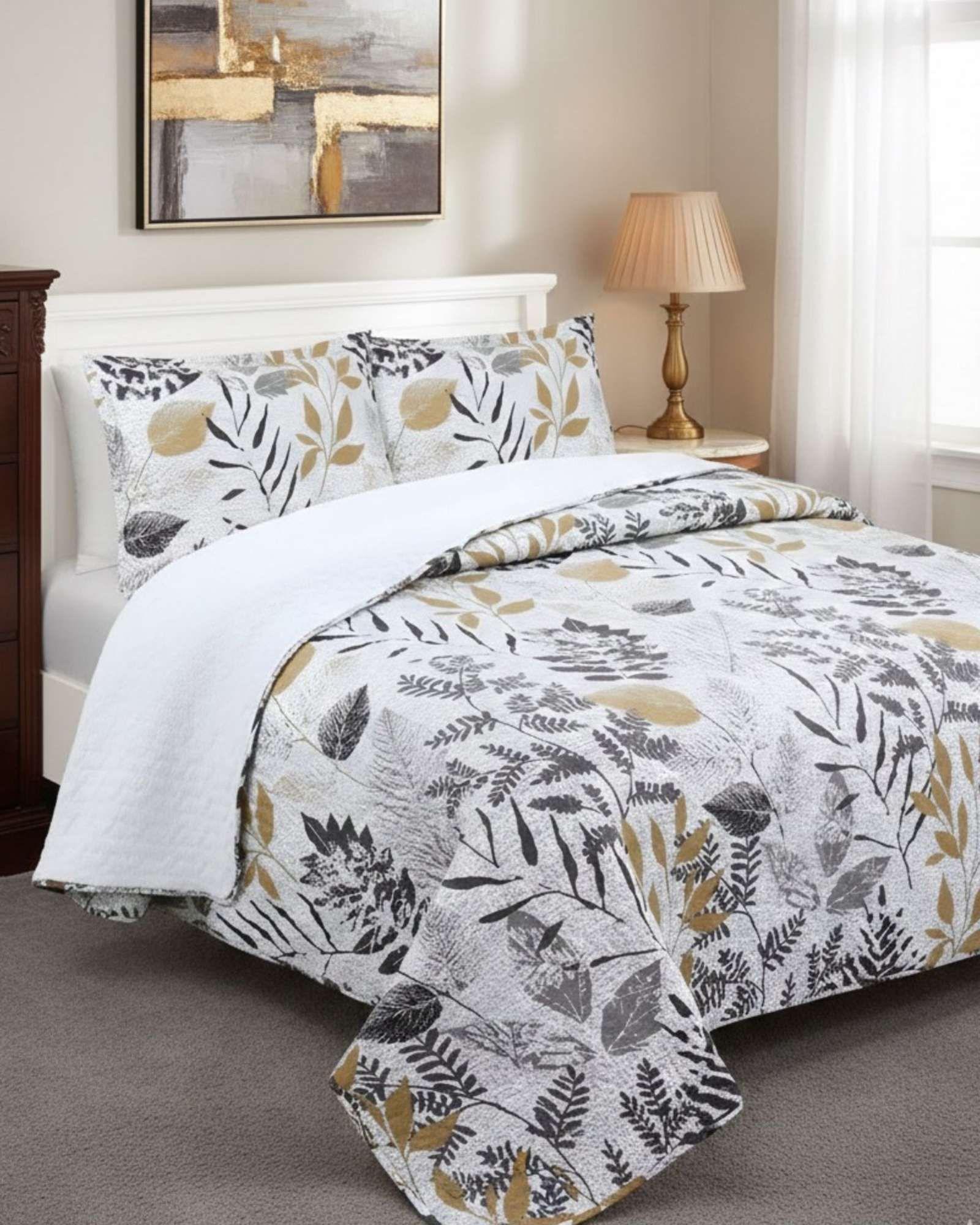 COBERTOR COLCHA QUILT SHERPA KING MEDIDA 250X270 CM C23-3