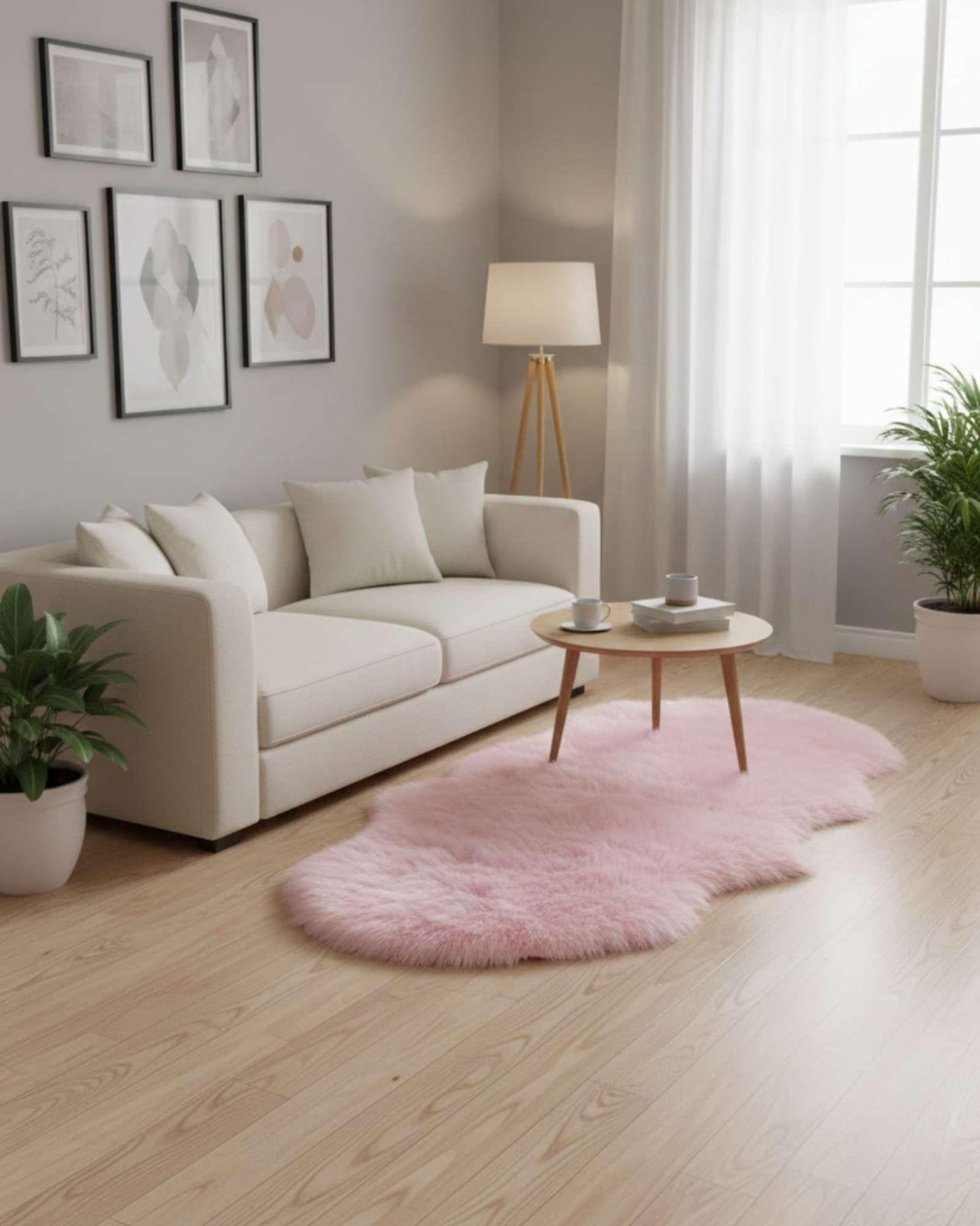Juego de 2 Bajada de Cama Pelo de Oveja Sintetico Ultra Soft 03-3