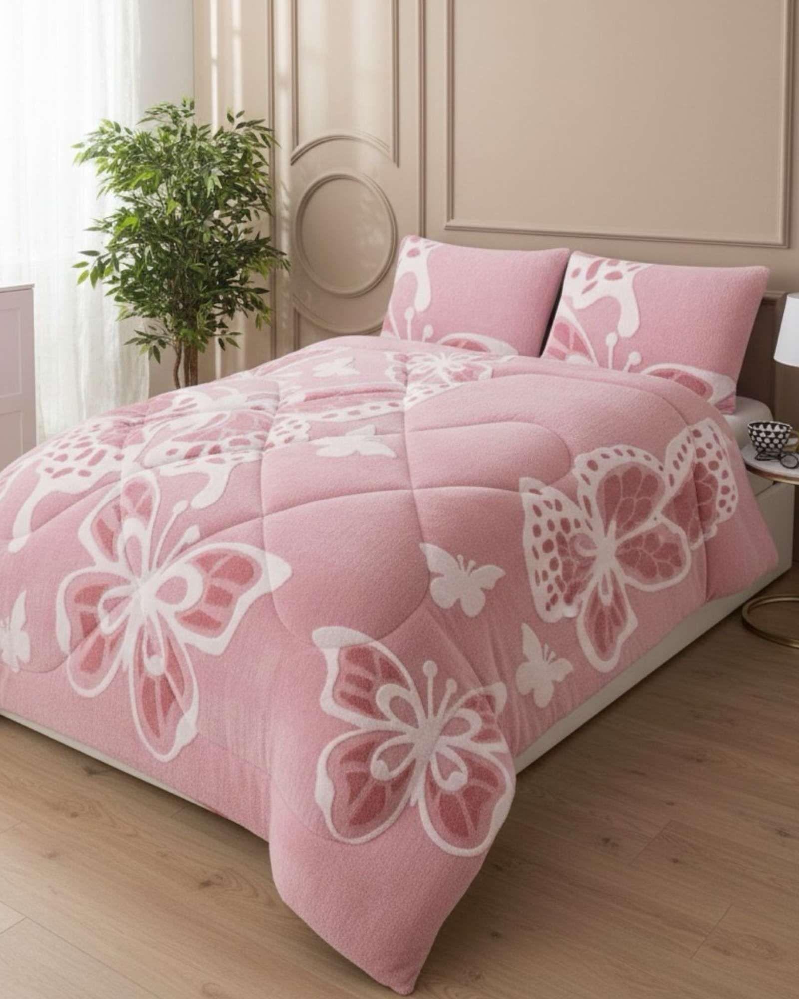 Cubrecama Chiporro Diseño Mariposa Suave y Abrigador 2 Plazas A27-3