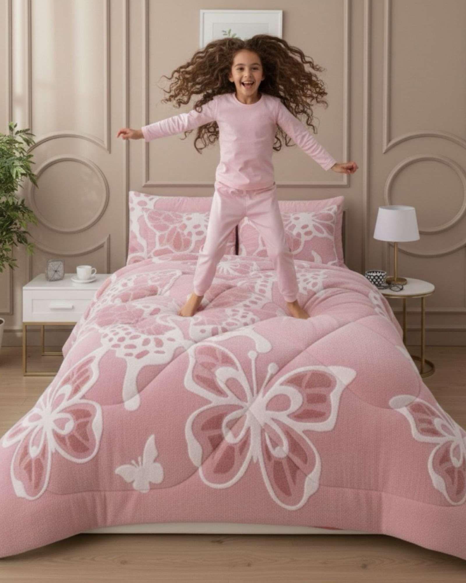 Cubrecama Chiporro Diseño Mariposa Suave y Abrigador 2 Plazas A27-4