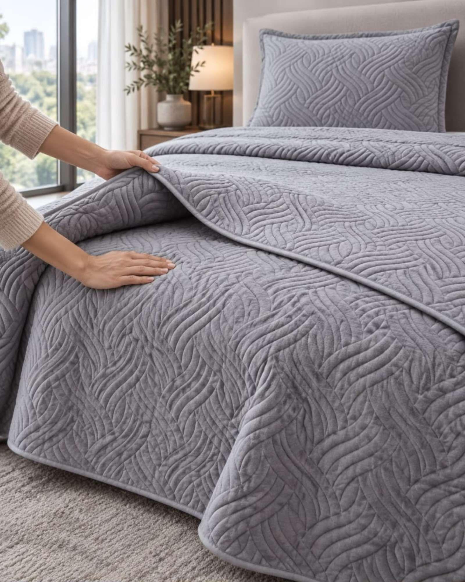 Cubrecama Quilt de Plaza y Media Con Funda De Almohada C22-0