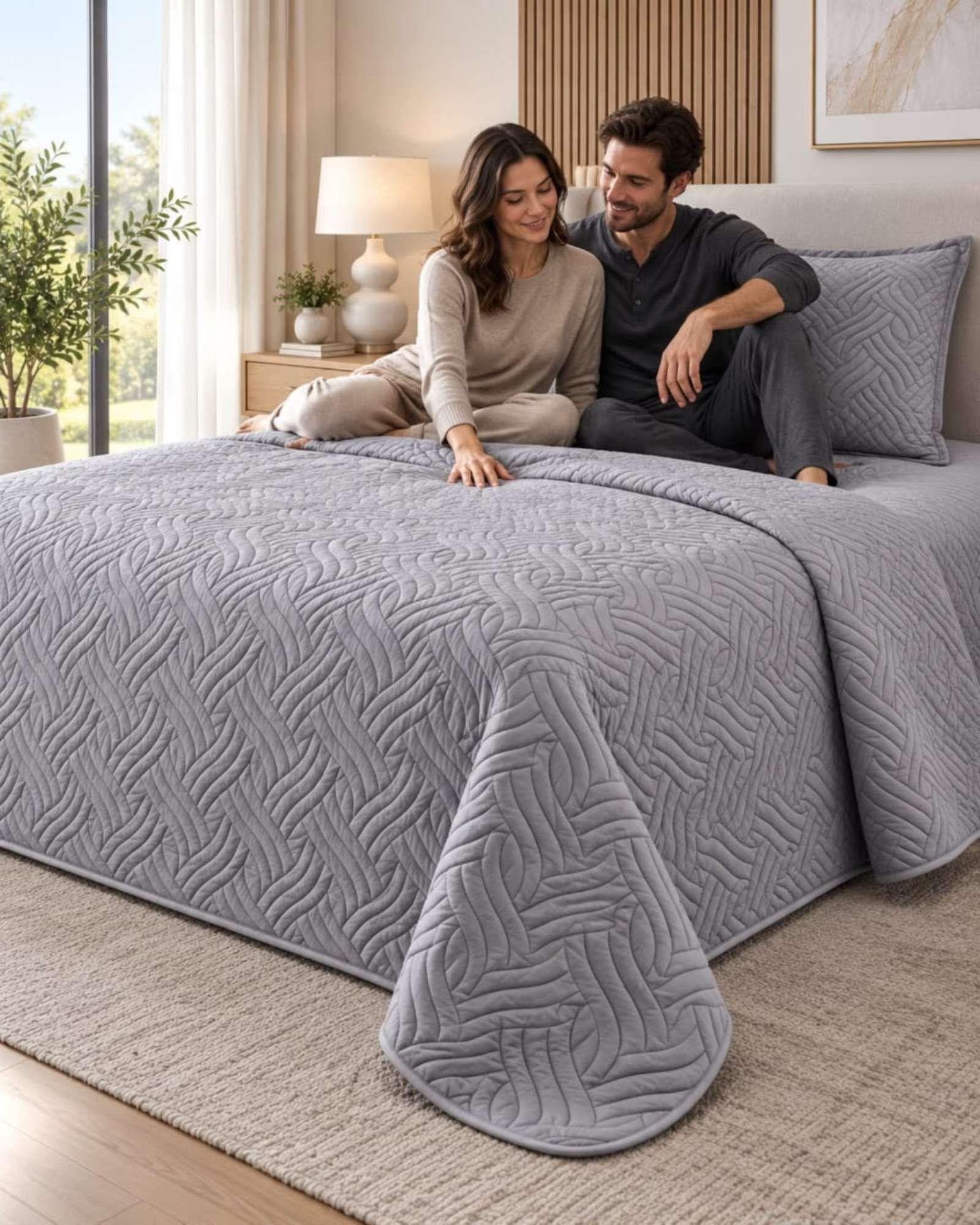 Cubrecama Quilt de Plaza y Media Con Funda De Almohada C22-2