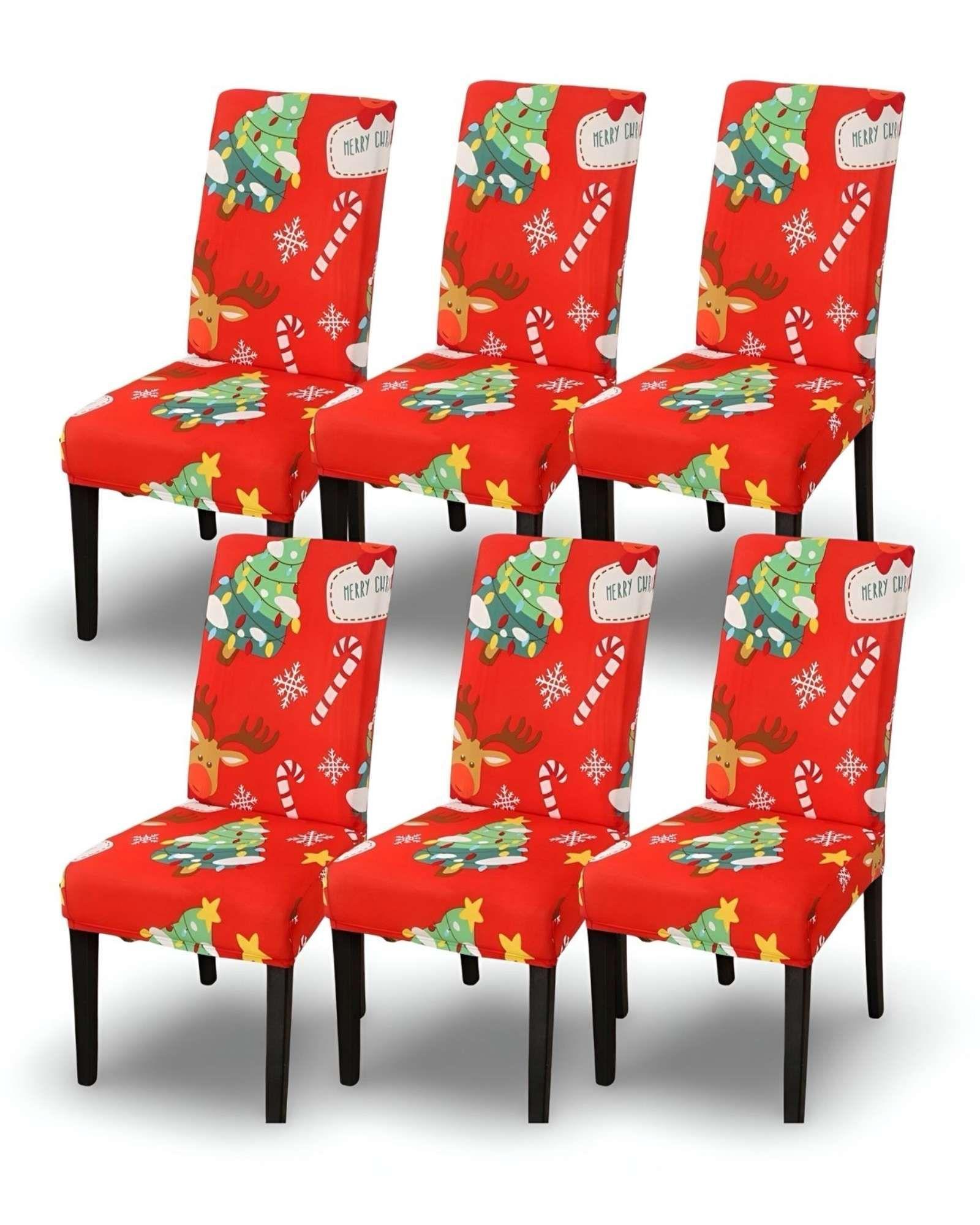 SET DE 6 FUNDAS PARA SILLAS DISEÑO NAVIDAD R15-0