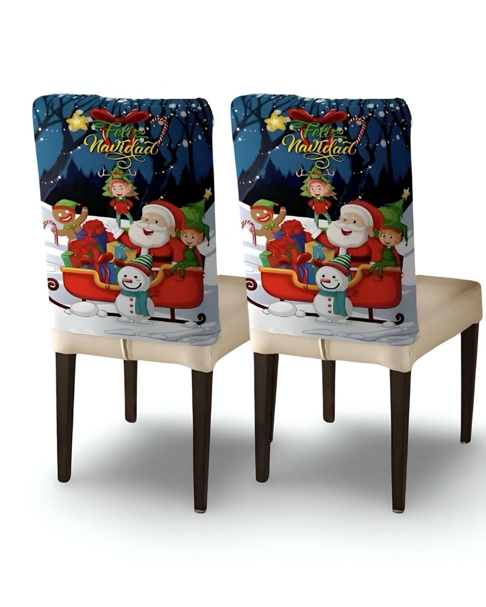 Pack 6 fundas de respaldo de sillas diseño navidad TF23-2