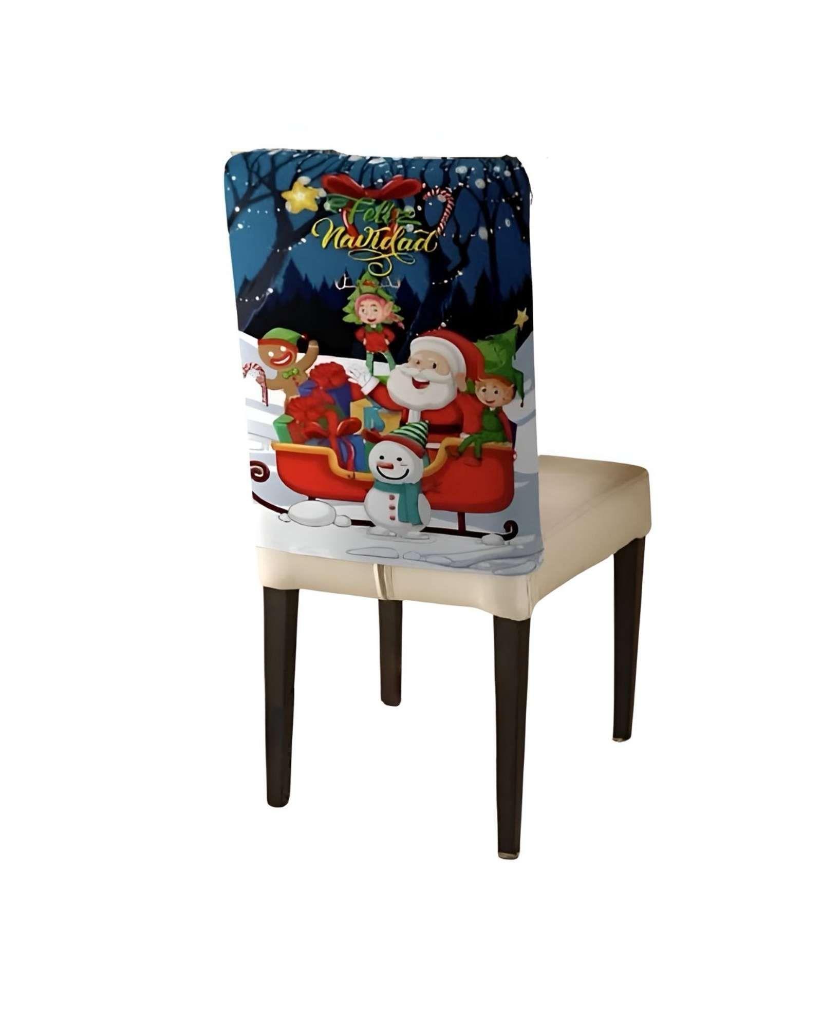 Pack 6 fundas de respaldo de sillas diseño navidad TF23-3