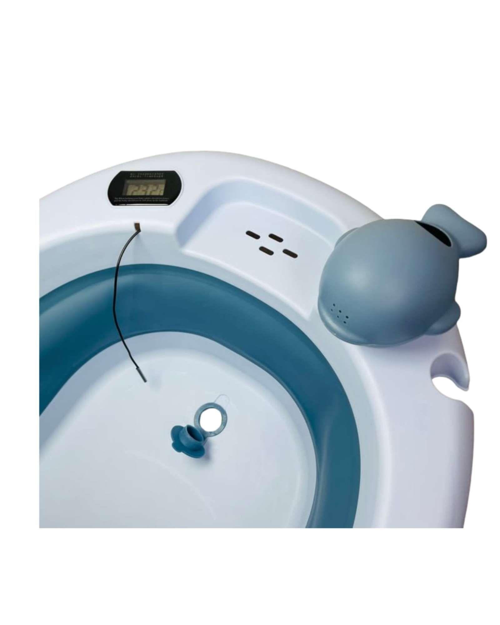 BAÑERA PLEGABLE CON ACCESORIOS PARA BEBES AZUL-4
