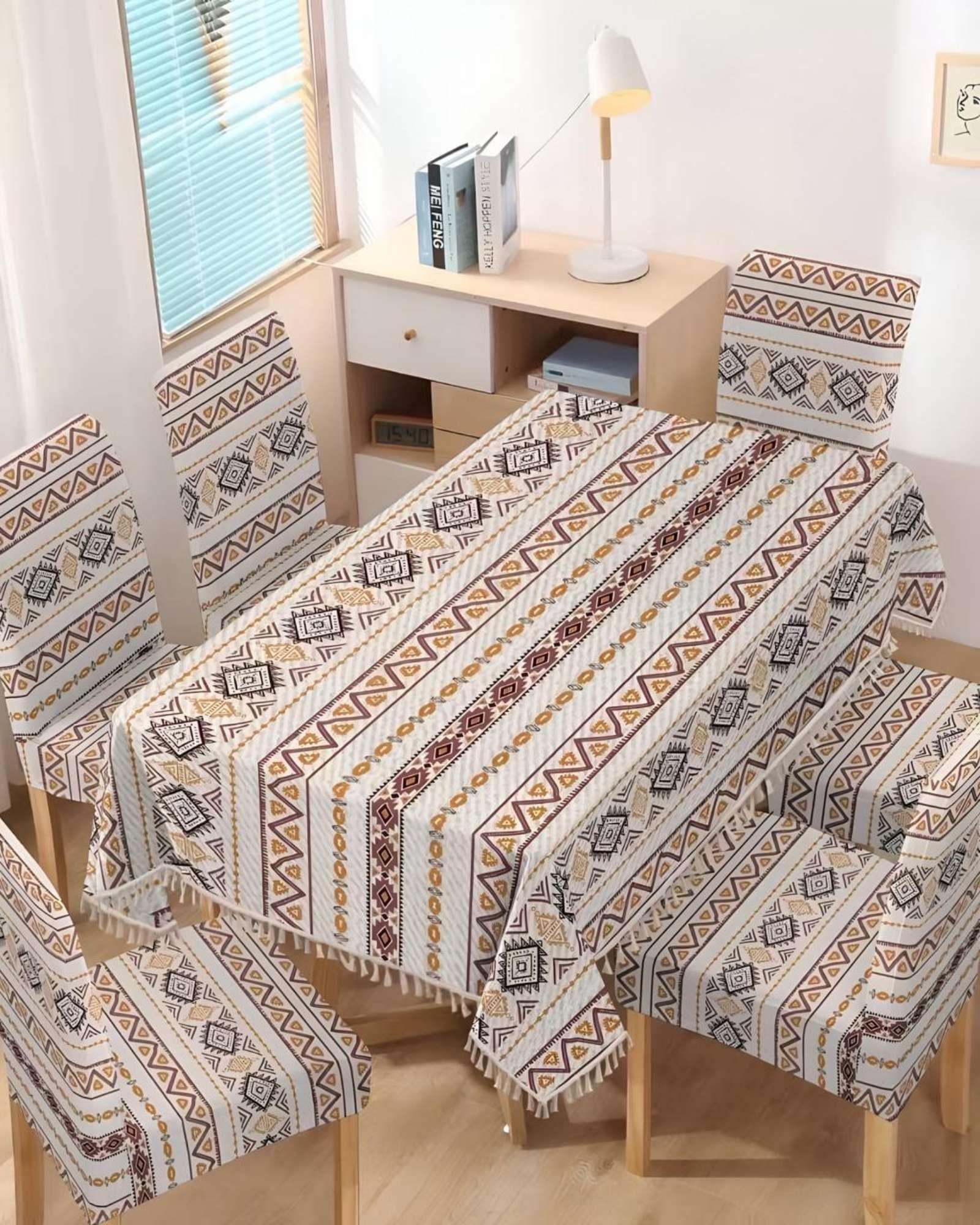 Juego Textil Para Comedor Mantel  más 6 fundas de silla A08-3