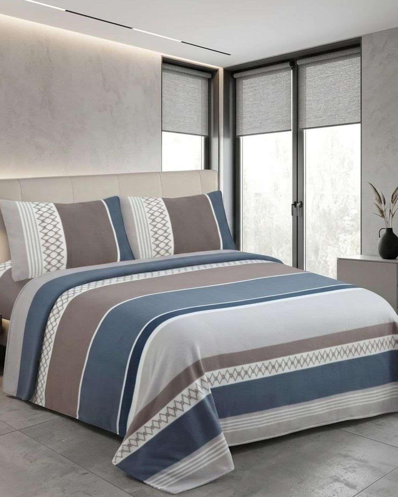 Juego de Sábanas De Polar Térmicas Invierno king Diseño Moderno A4-2