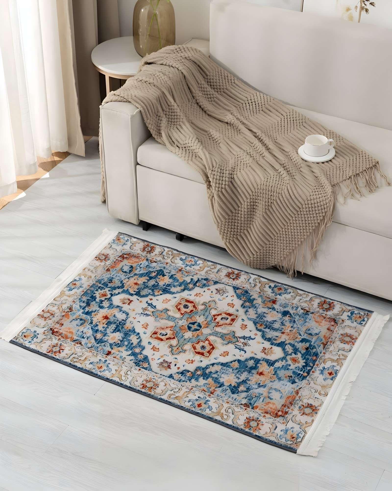ALFOMBRA DECORATIVA CON FLEQUILLOS 80X120 BEIGE-3