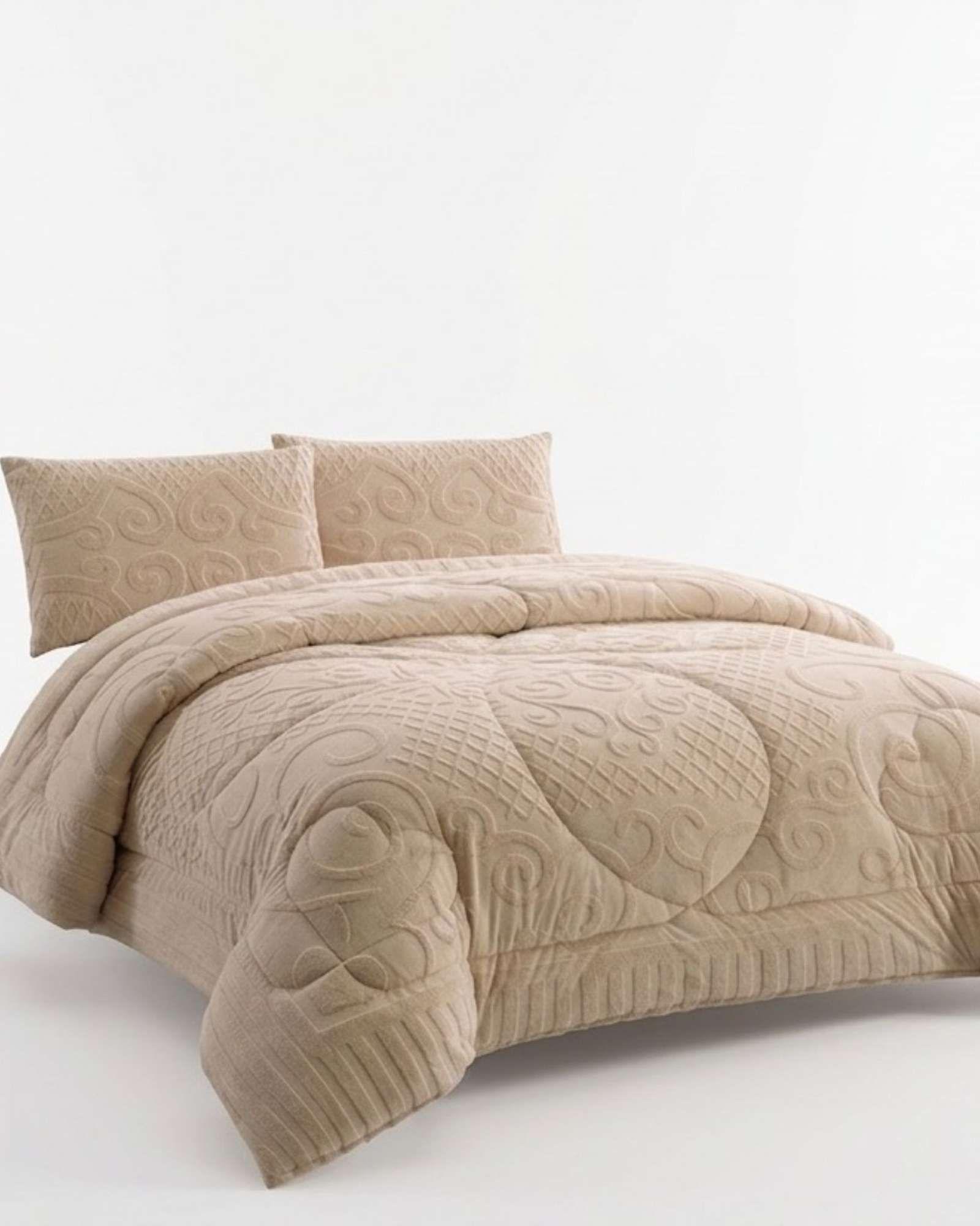 Cubrecama Edredon de Polar Ultra Suave Colección Confort Premium 2 Plazas A05-3