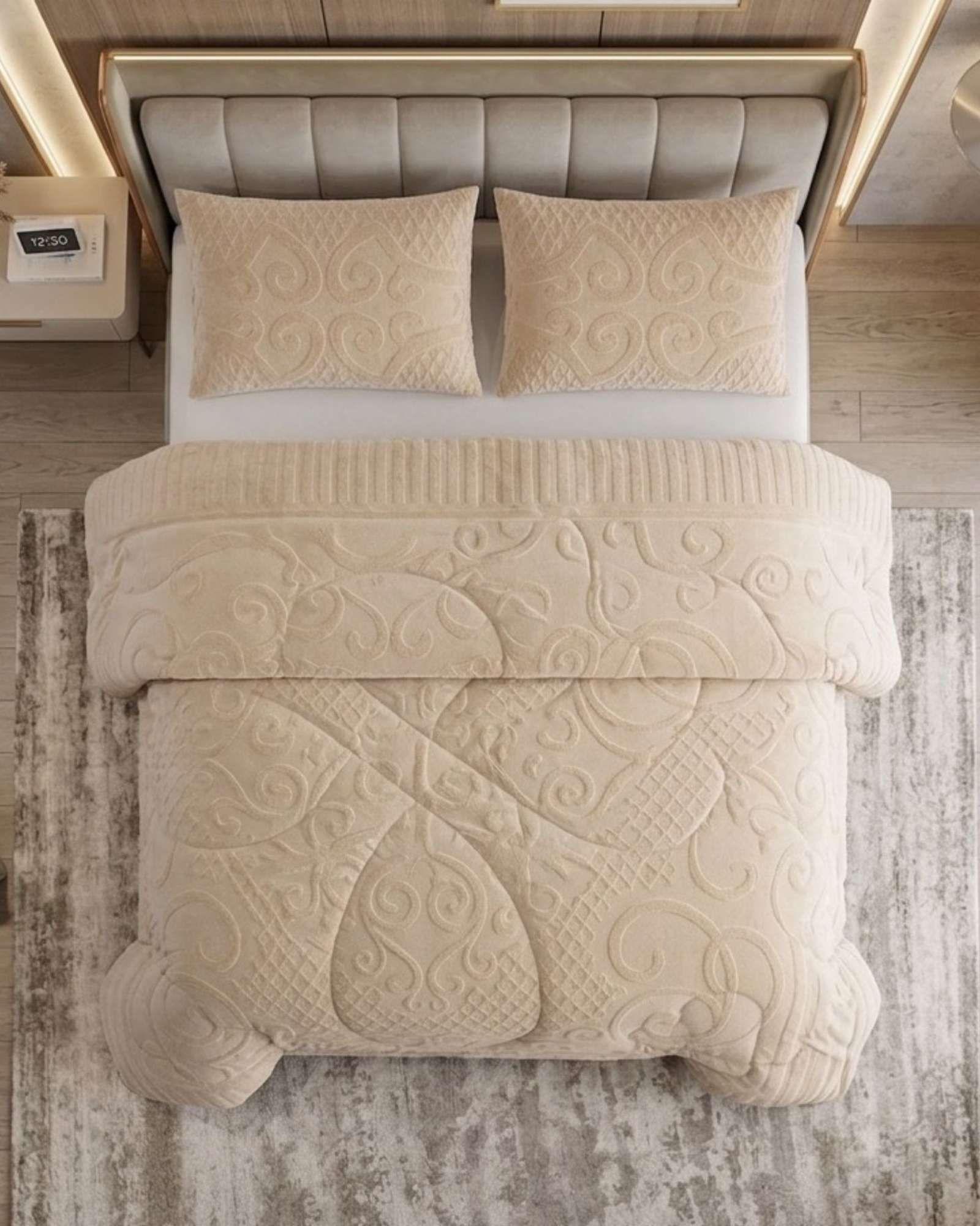 Cubrecama Edredon de Polar Ultra Suave Colección Confort Premium 2 Plazas A05-4