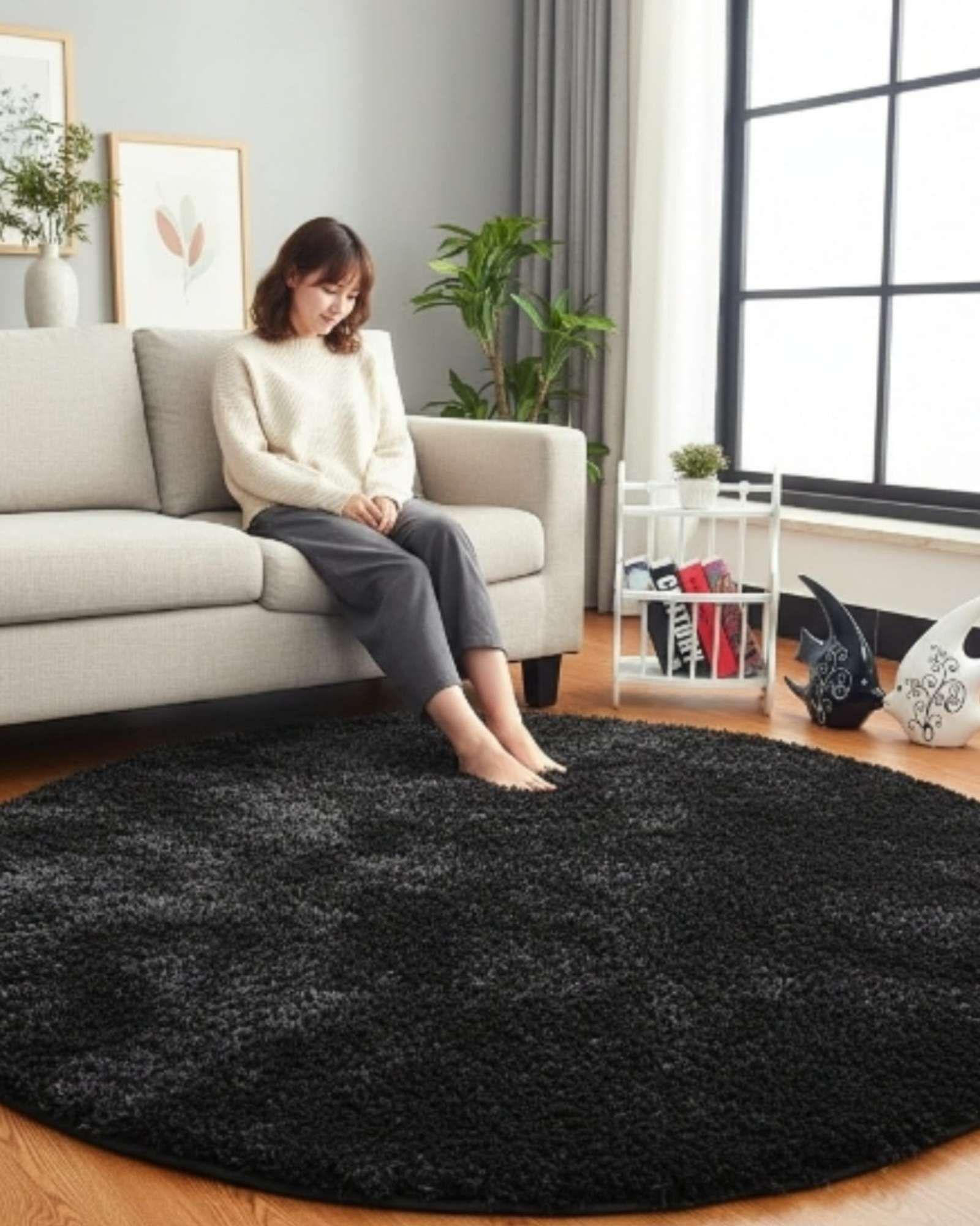 Alfombra Redonda 150 cm Textura Soft para Espacios Modernos 06-2