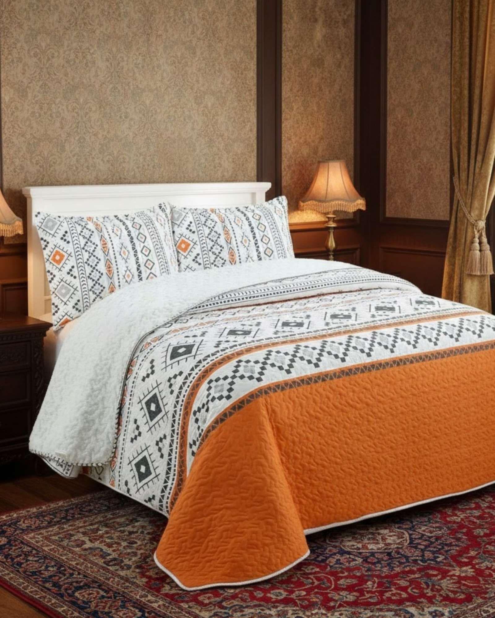 CUBRECAMA QUILT CON SHERPA 2 PLAZA 230 CM X 250 CM B33-3