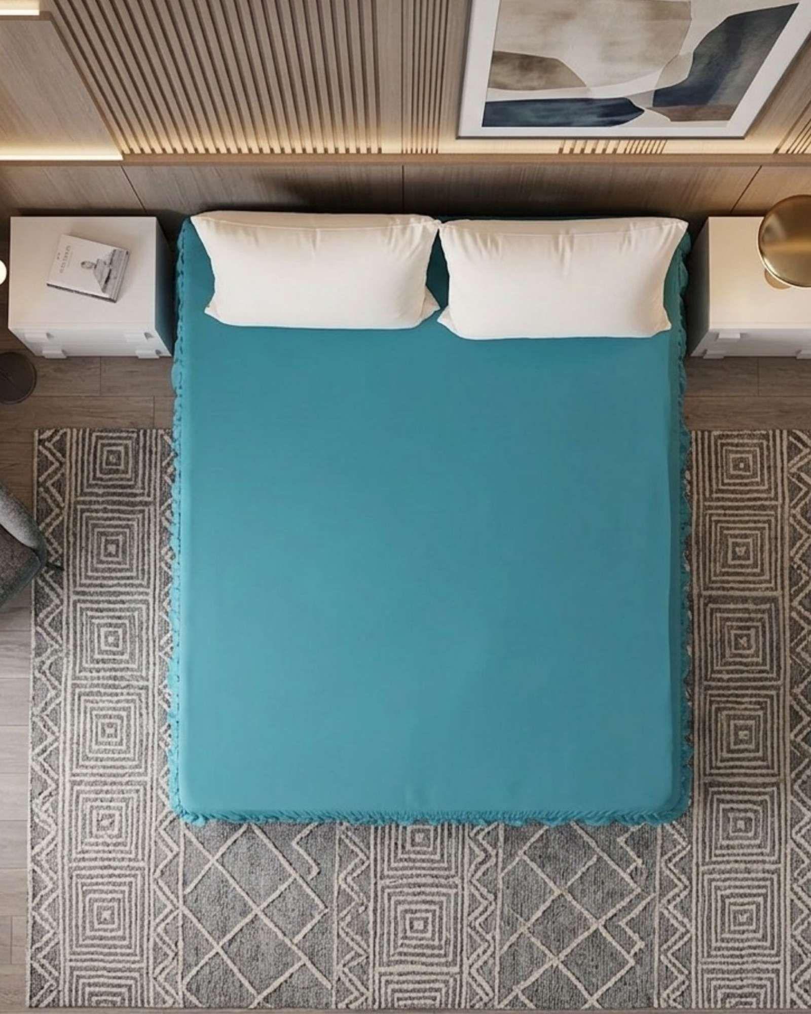 Faldón de Cama Estilo Moderno y Ajuste Perfecto SuperKing  200X200 CM A03-4