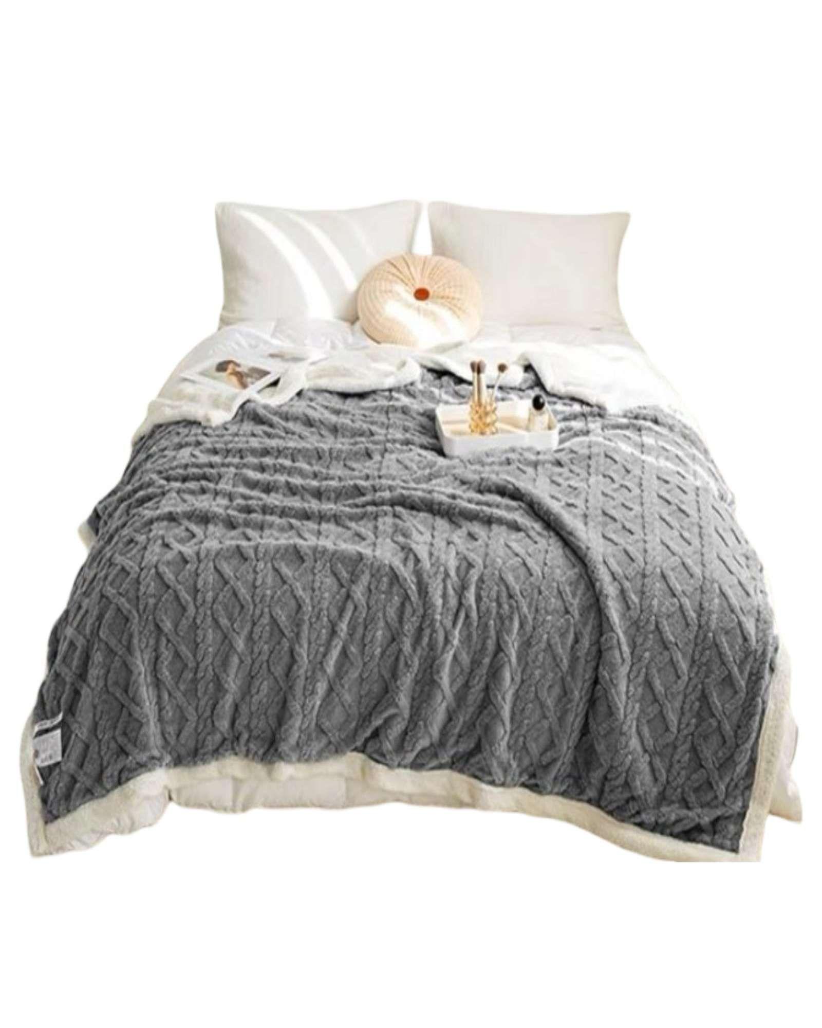 Frazada Invierno Trenzada 2 Plazas 230x200 cm 04-2