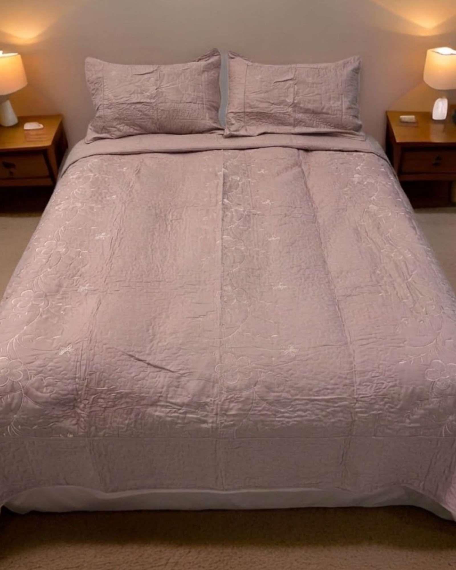 Quilt Bordado Floral King- Superking Colección Botánica A6-4