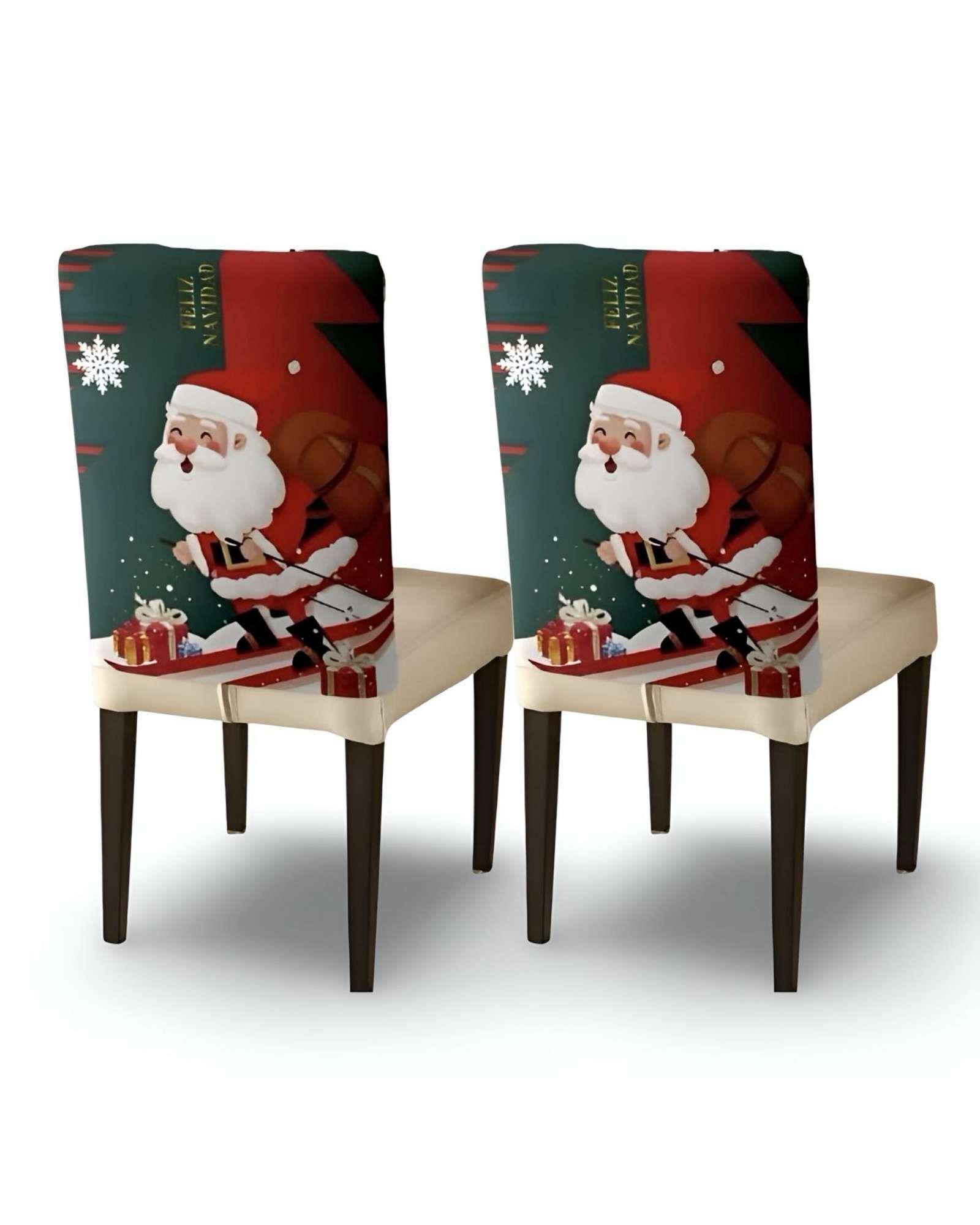 Pack 6 fundas de respaldo de sillas diseño navidad -2