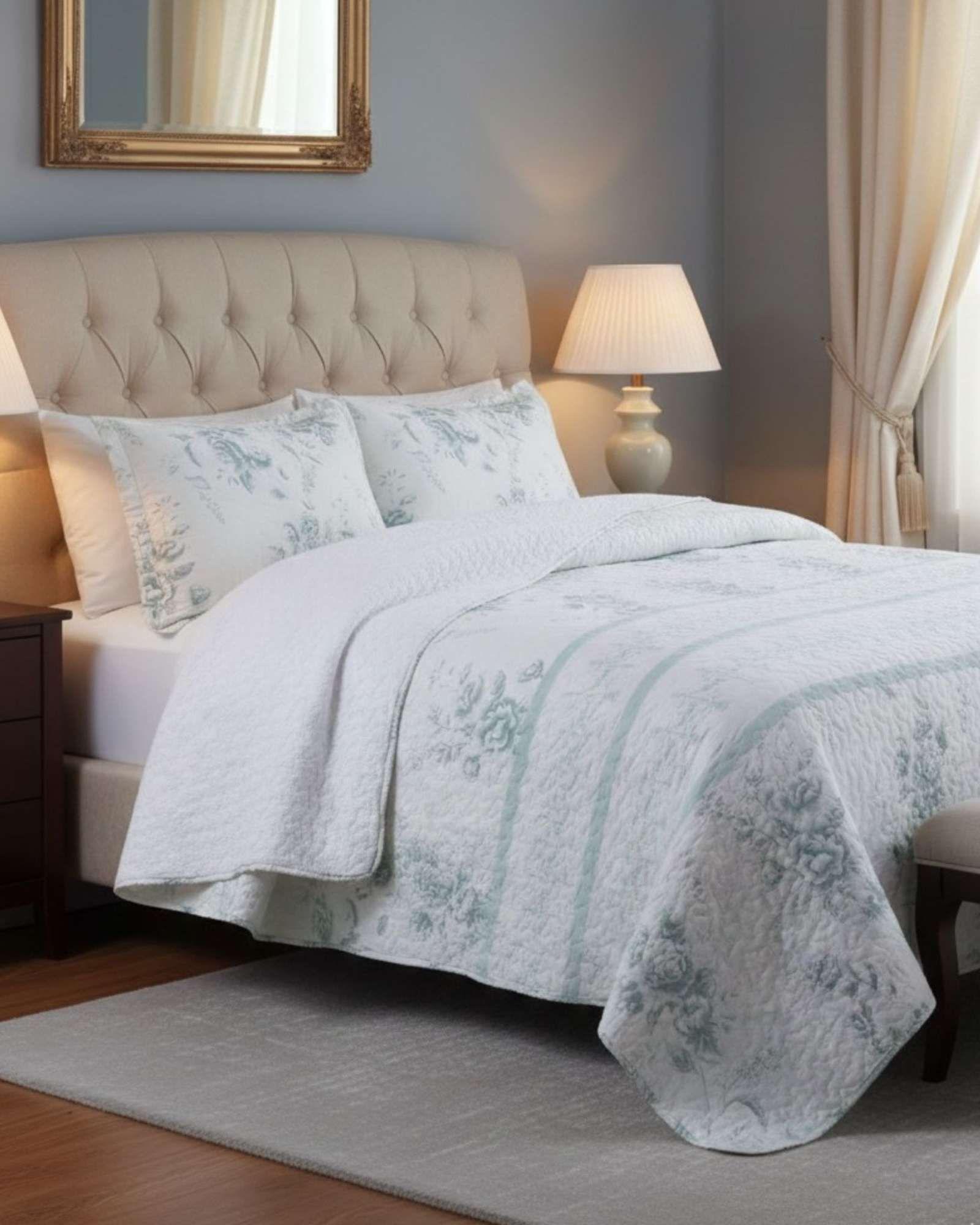 COBERTOR COLCHA QUILT SHERPA KING MEDIDA 250X270 CM C26-3