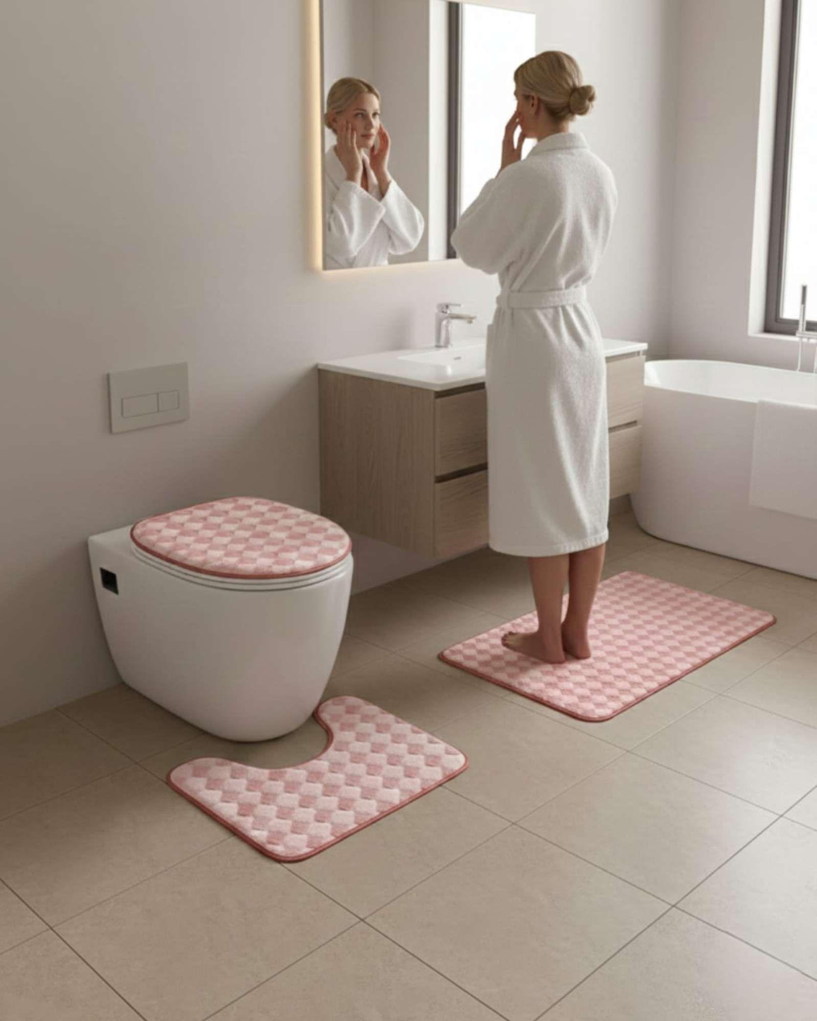 SET DE BAÑO 3 PIEZAS PREMIUM DISEÑOS EXCLUSIVOS Y TEXTURA ULTRA SUAVE A4-2