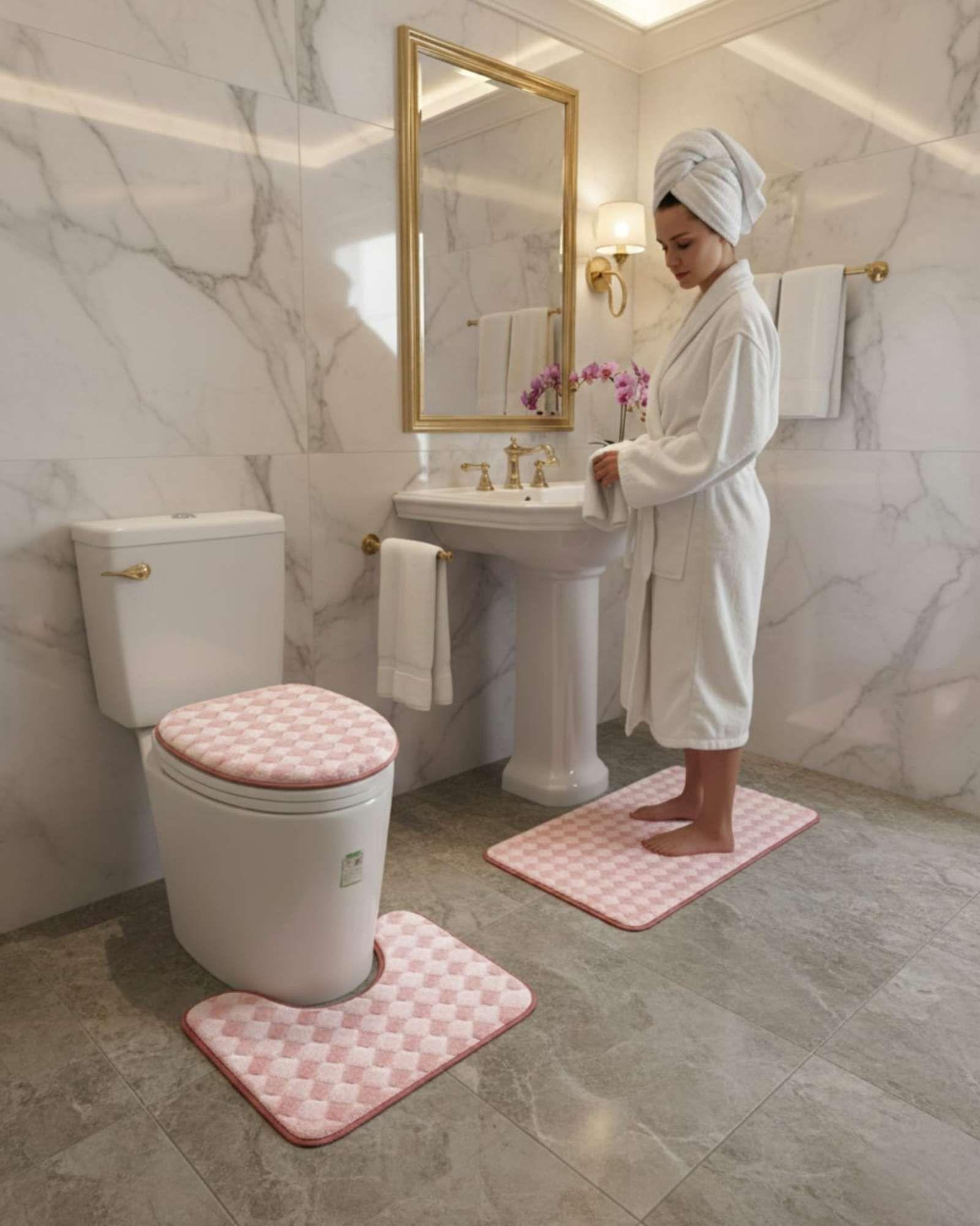 SET DE BAÑO 3 PIEZAS PREMIUM DISEÑOS EXCLUSIVOS Y TEXTURA ULTRA SUAVE A4-3