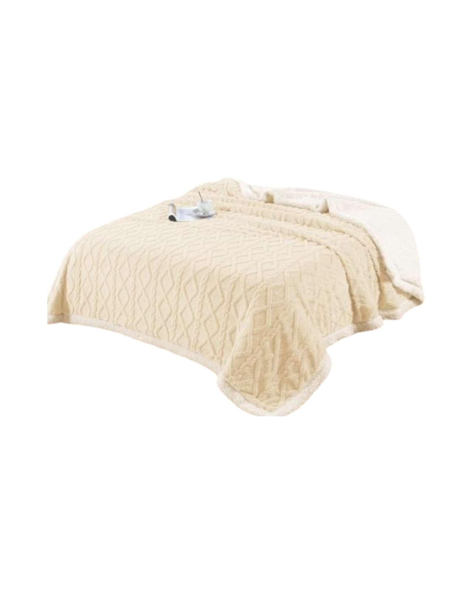 Frazada Manta Polar Sherpa Térmica 2 plaza beige-2