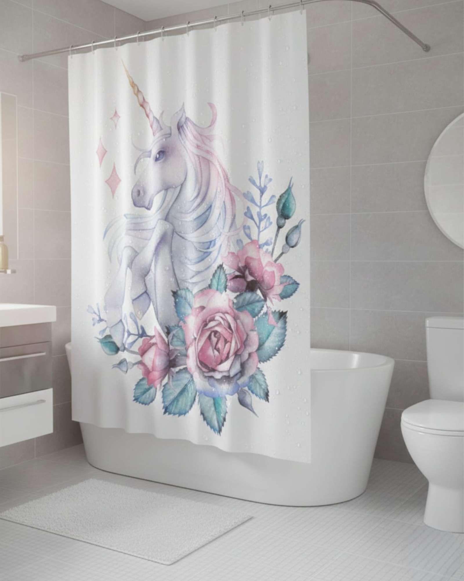 Juego de Cortina de Baño Tela Género + Forro Impermeable T35-2