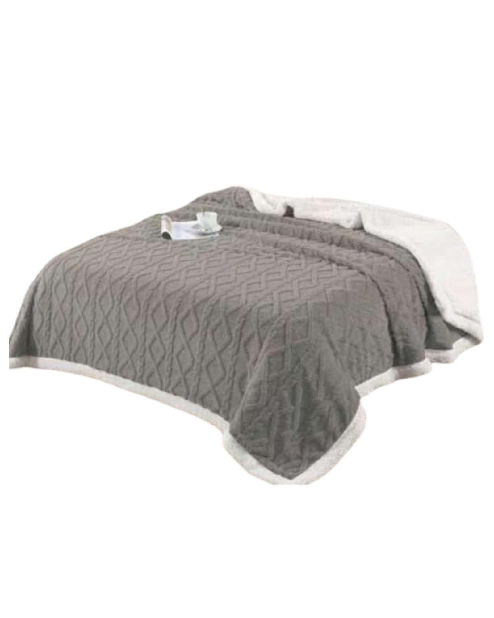 Frazada Manta Polar Sherpa Térmica 2 plaza gris-2