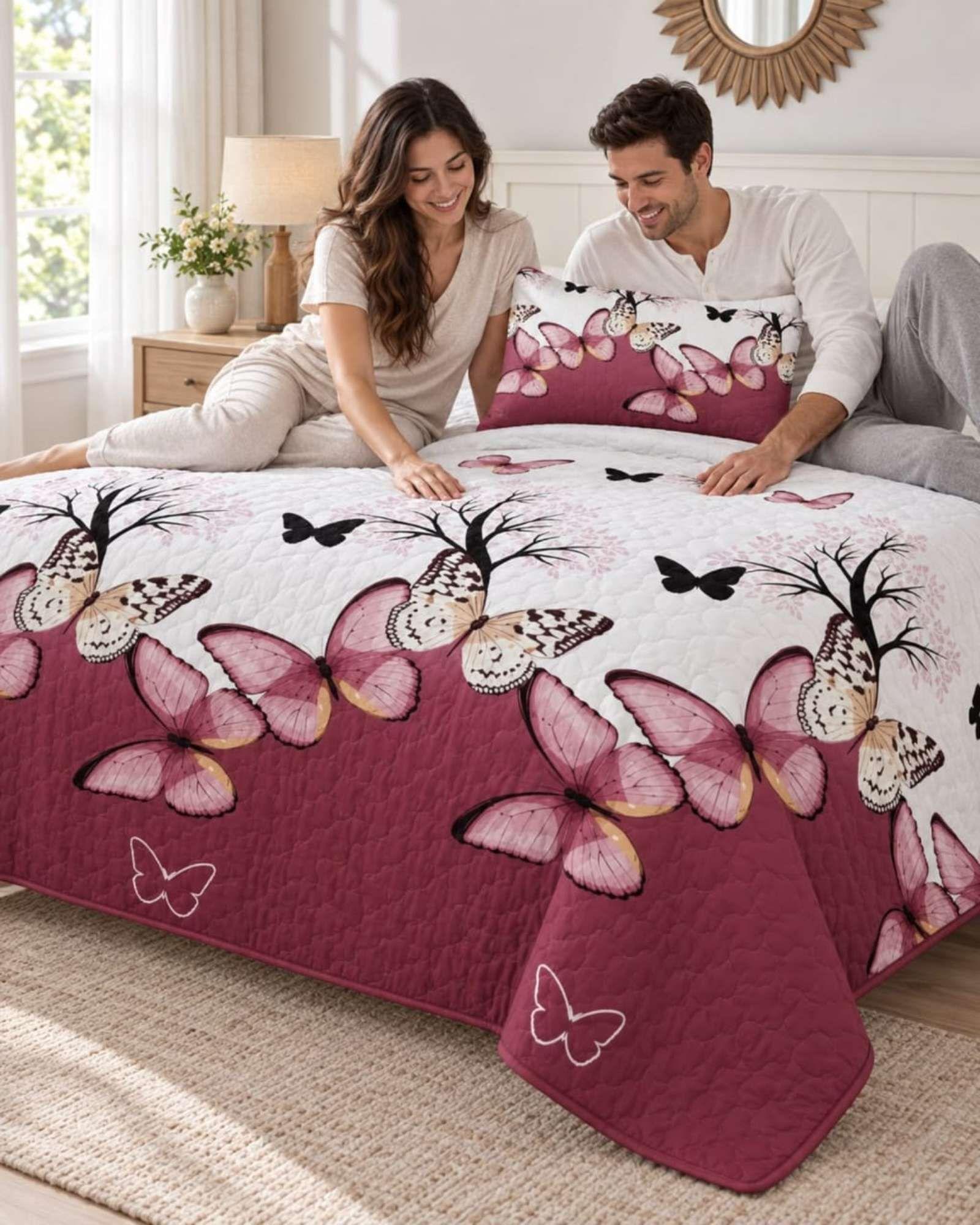 Cubrecama Quilt de Plaza y Media Con Funda De Almohada C4-4