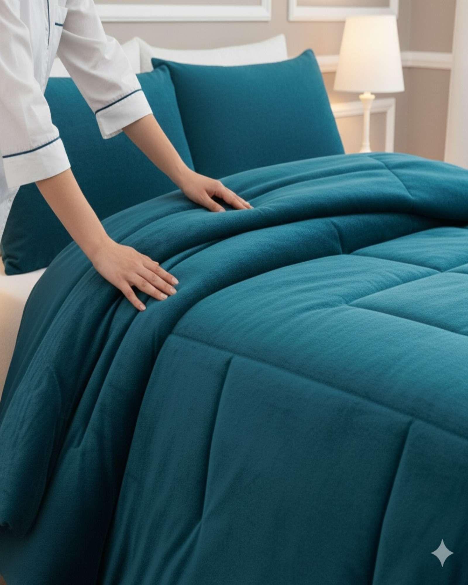 Cubrecama de invierno Plush con  Chiporro  2 Plazas verde-2