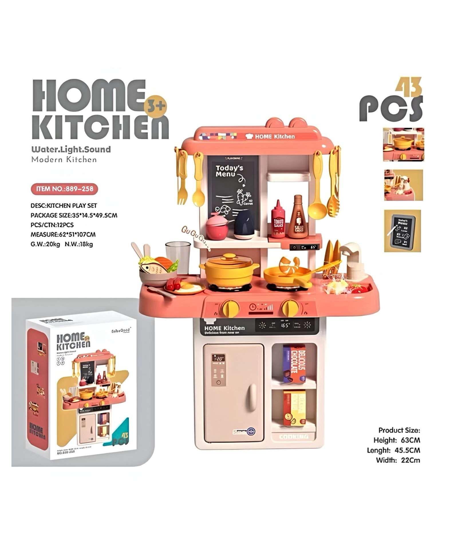 Juguete Set Cocina con Luz Sonido coral Infantil 68Cm-2