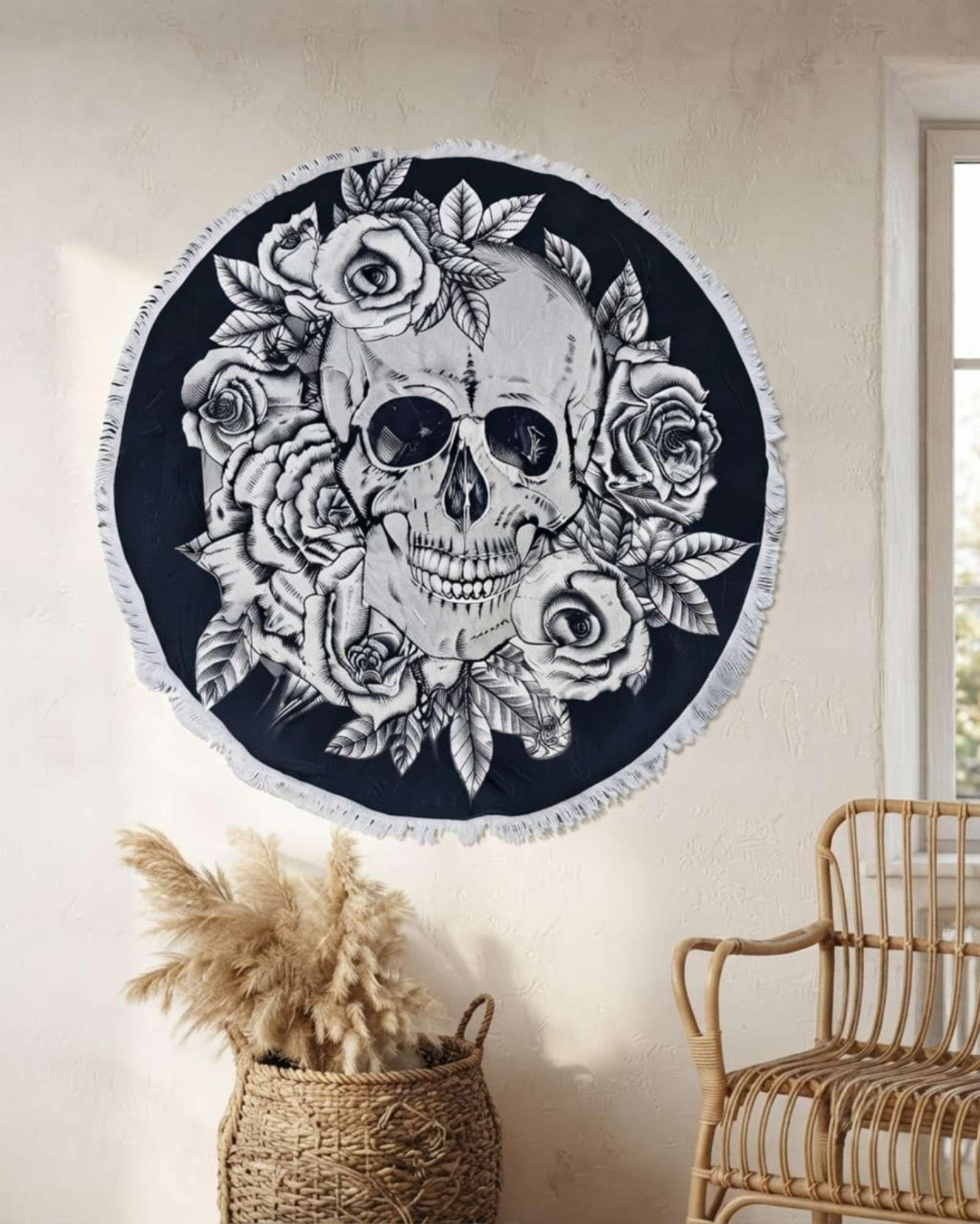 Toalla Mandala De Playa Redonda con Flecos Diseños Verano. C11-4