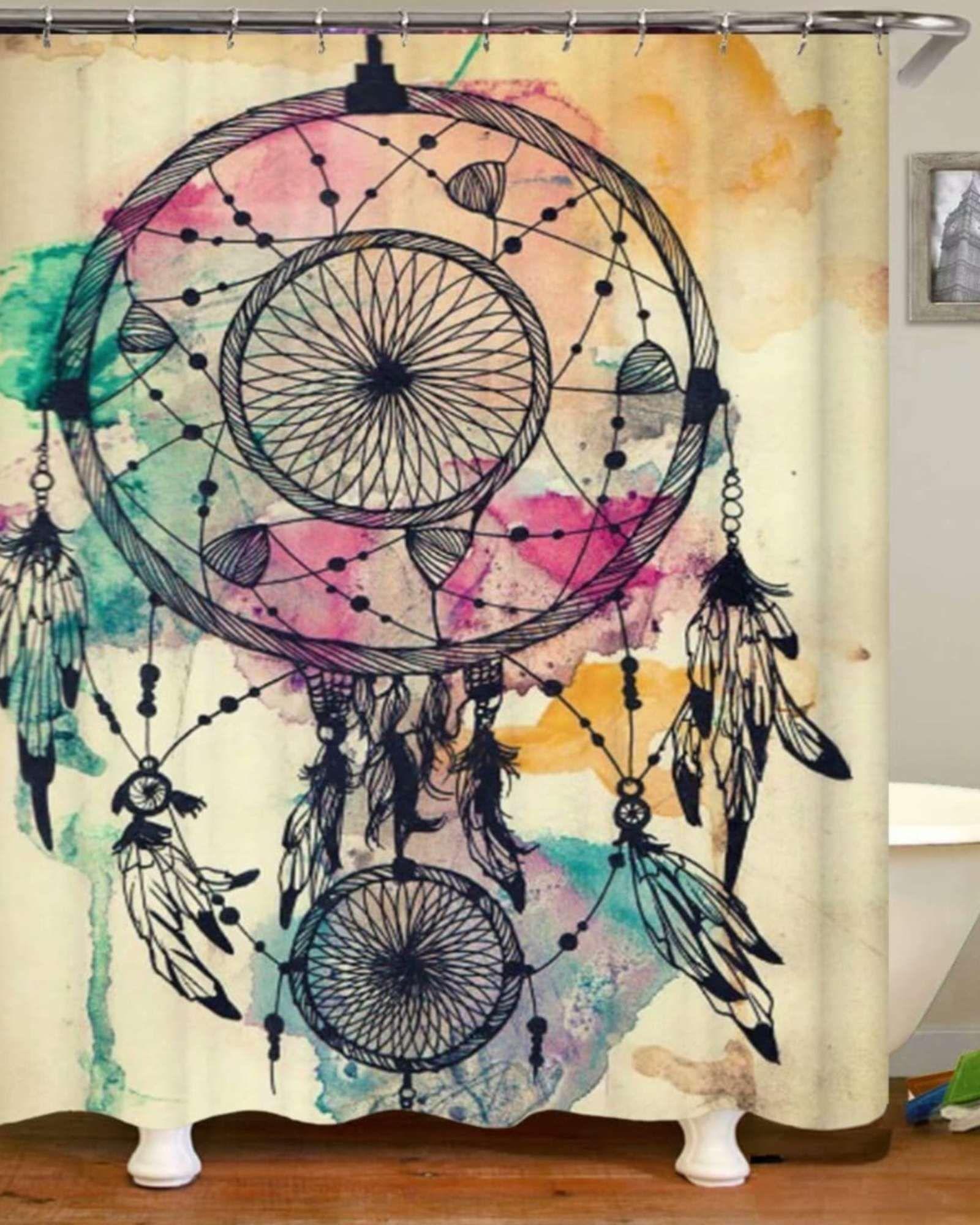 Juego de Cortina de Baño Tela Género + Forro Impermeable T3-2