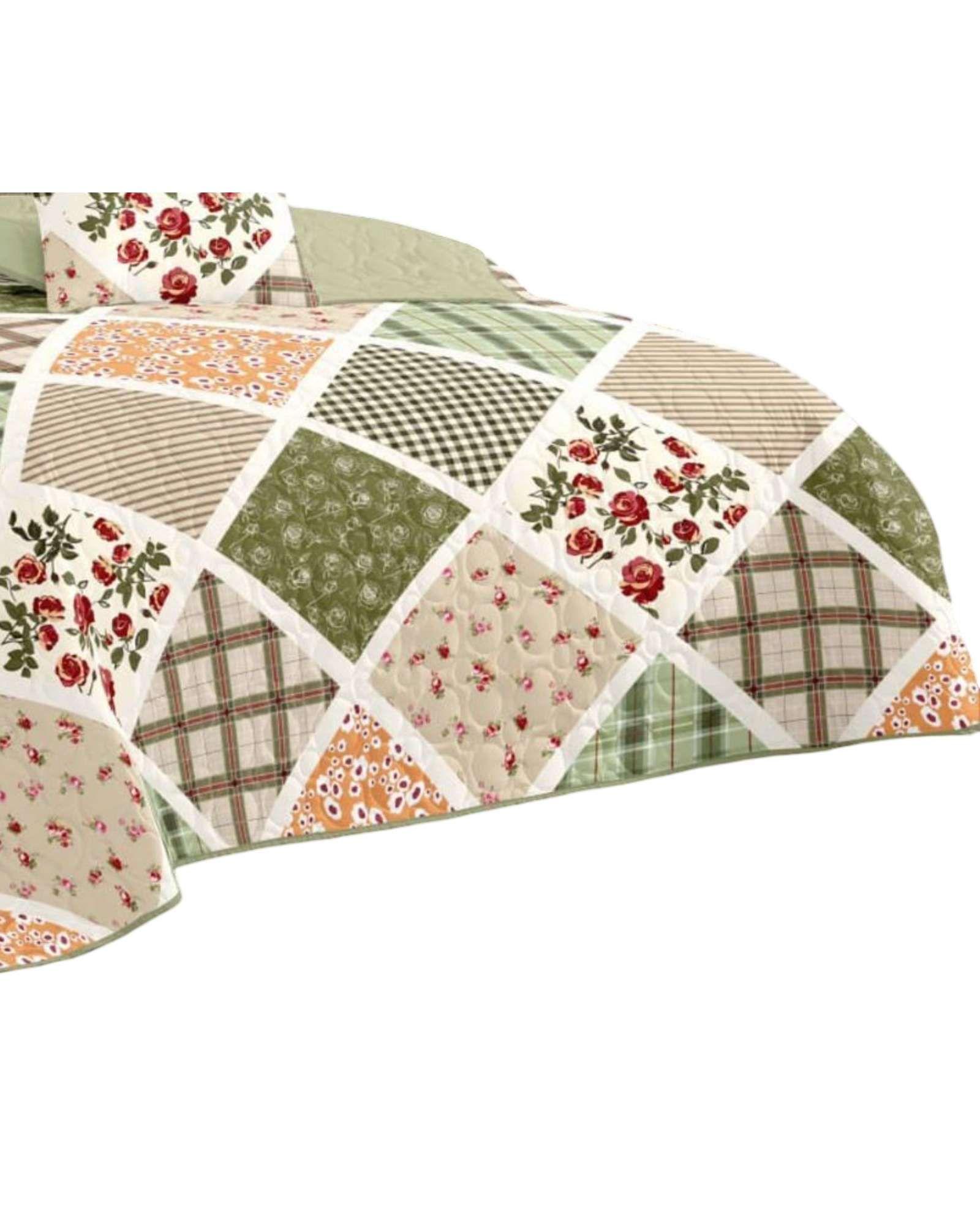 CUBRECAMA QUILT PRIMAVERA VERANO PLAZA Y MEDIA D9-1