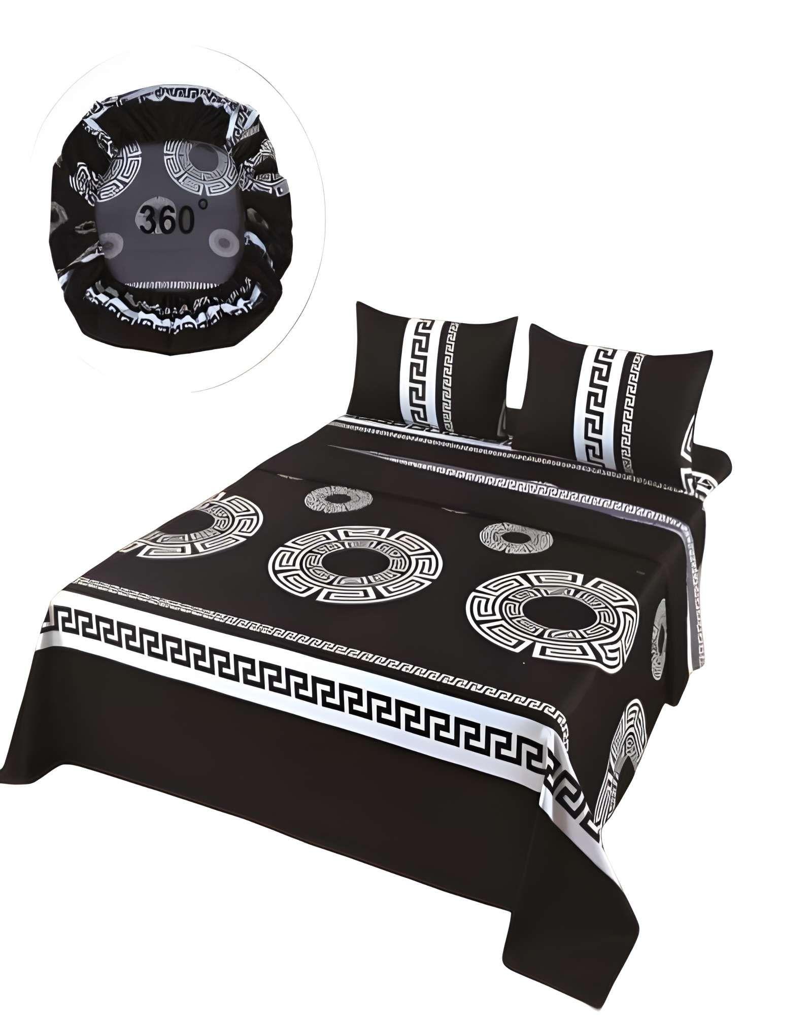 JUEGO DE SABANAS DISEÑO ESTAMPADAS 2 PLAZAS NEGRO2-0