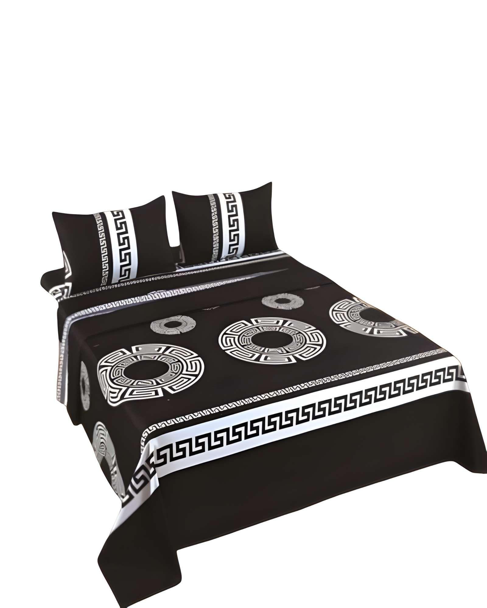 JUEGO DE SABANAS DISEÑO ESTAMPADAS 2 PLAZAS NEGRO2-1