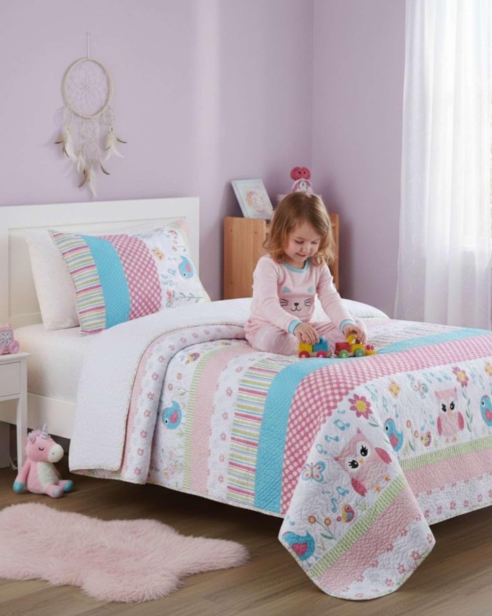 PACK CUBRECAMA SHERPA MAS SABANA DE POLAR PLAZA Y MEDIA BUHO-2