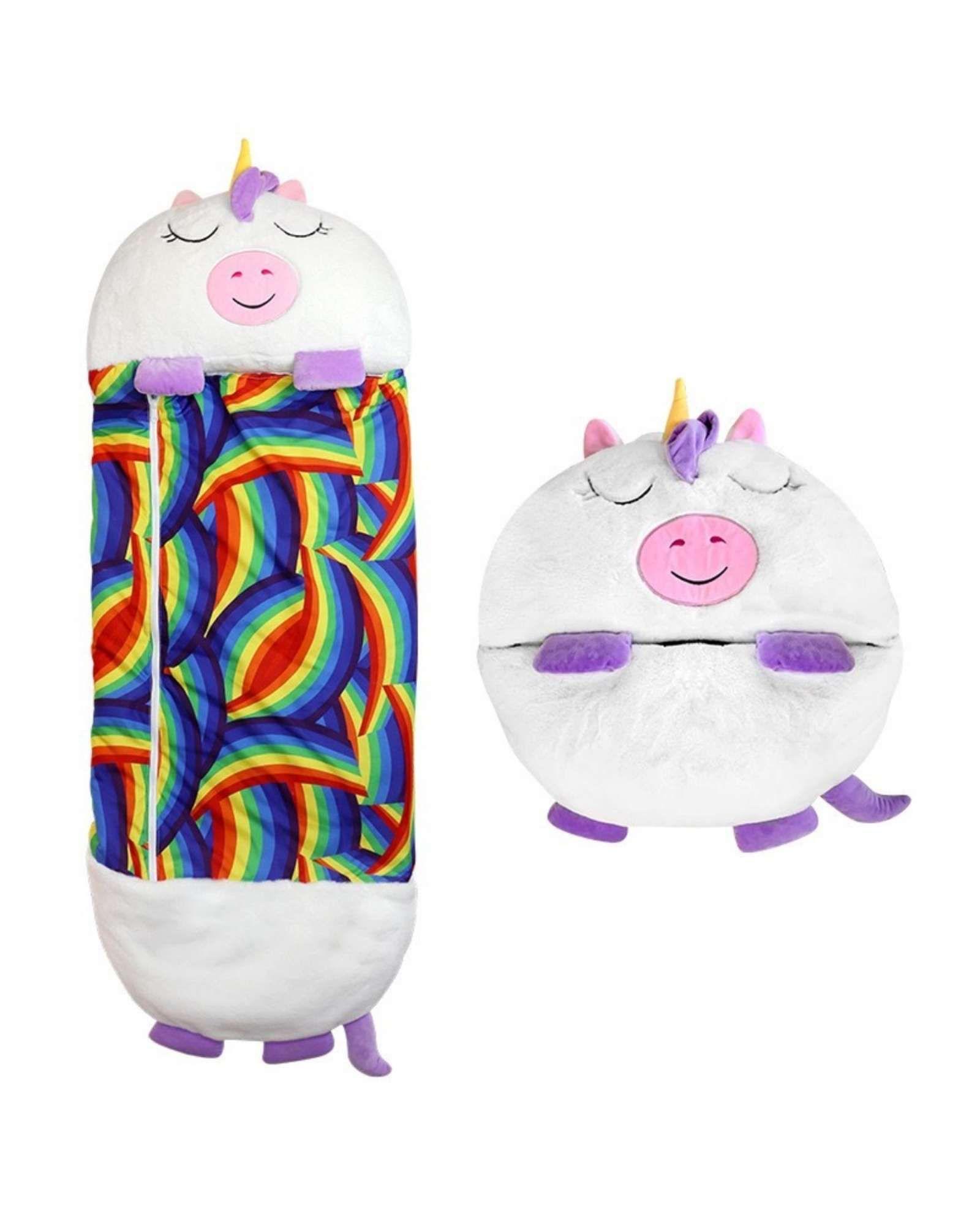 SACO DE DORMIR INFANTIL 2 EN 1 ALMOHADA Y DIVERSIÓN UNICORNIO BLANCO-4