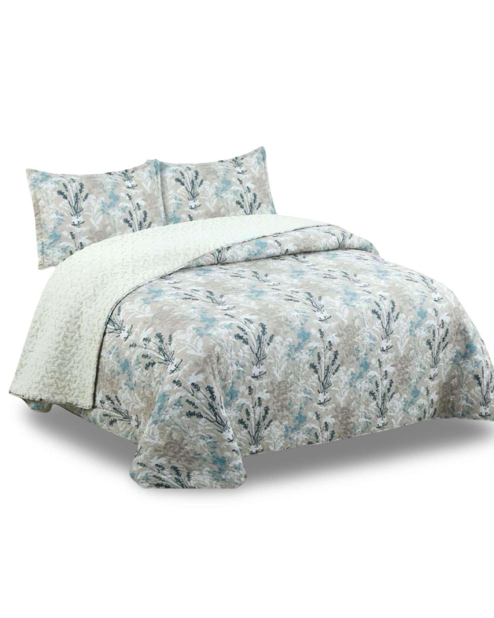 COBERTOR QUILT ELEGANTE CON SHERPA KING MEDIDA 250X270 CM C1-3