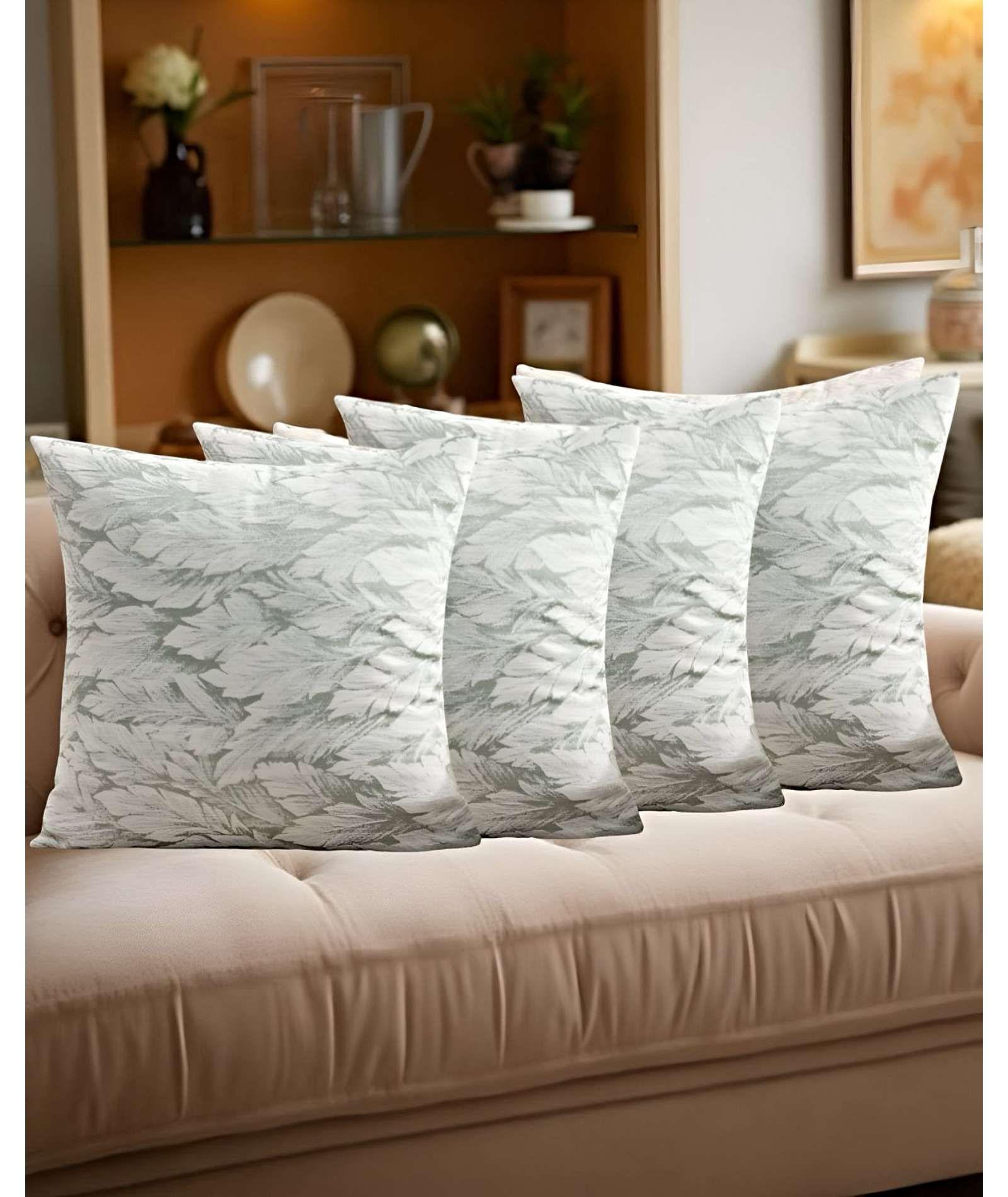 JUEGO DE 4 FUNDAS DE COJINES DISEÑO HOJA 45CM X 45 CM A4-3