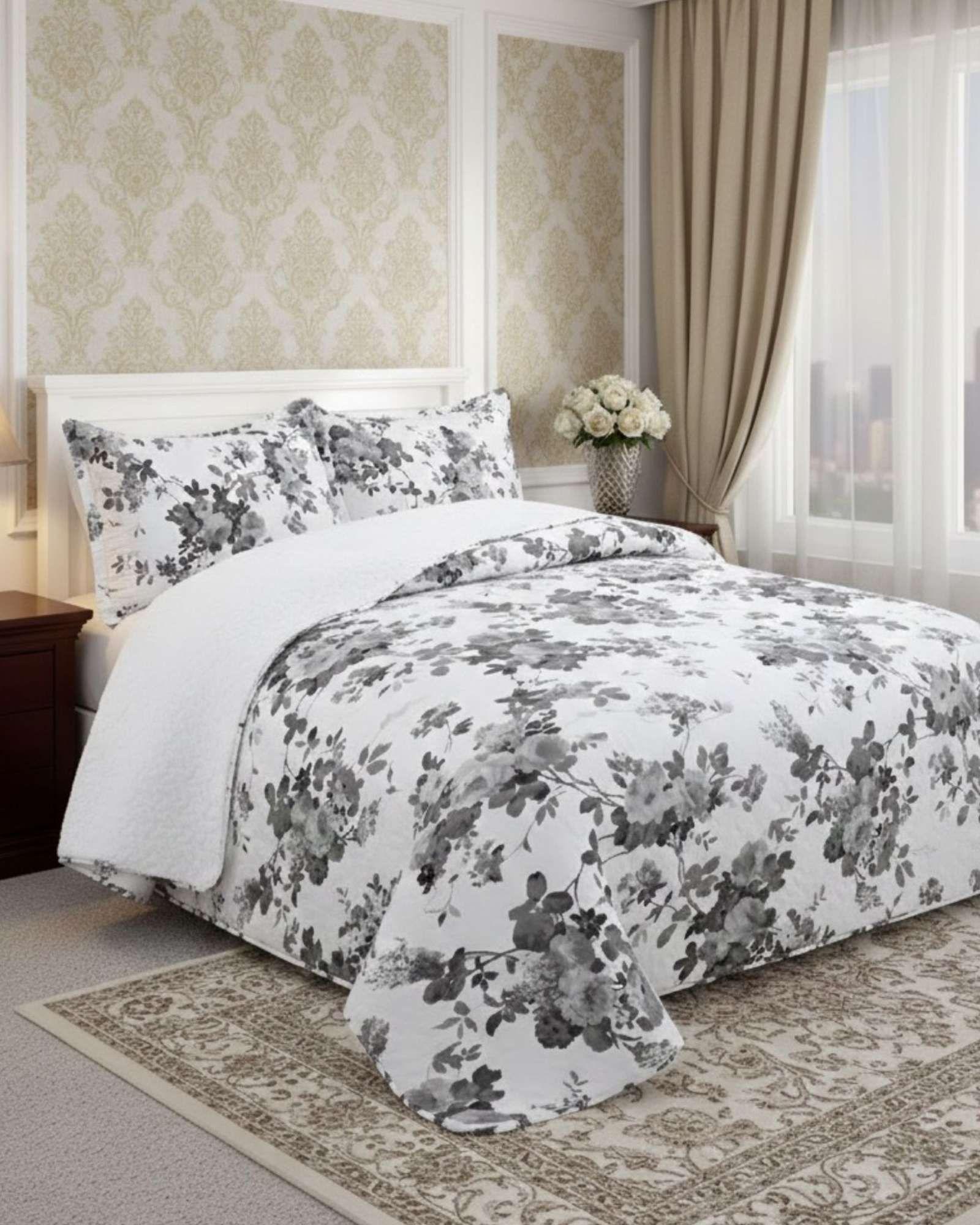 CUBRECAMA QUILT CON SHERPA 2 PLAZA 230 CM X 250 CM B25-3