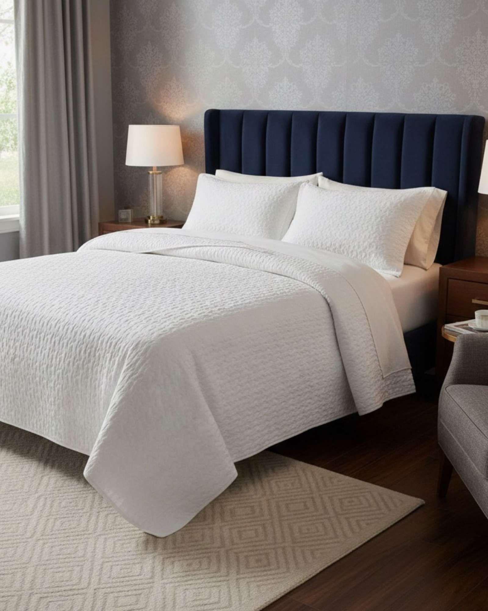 COBERTOR COLCHA QUILT SHERPA KING MEDIDA 250X270 CM C08-3