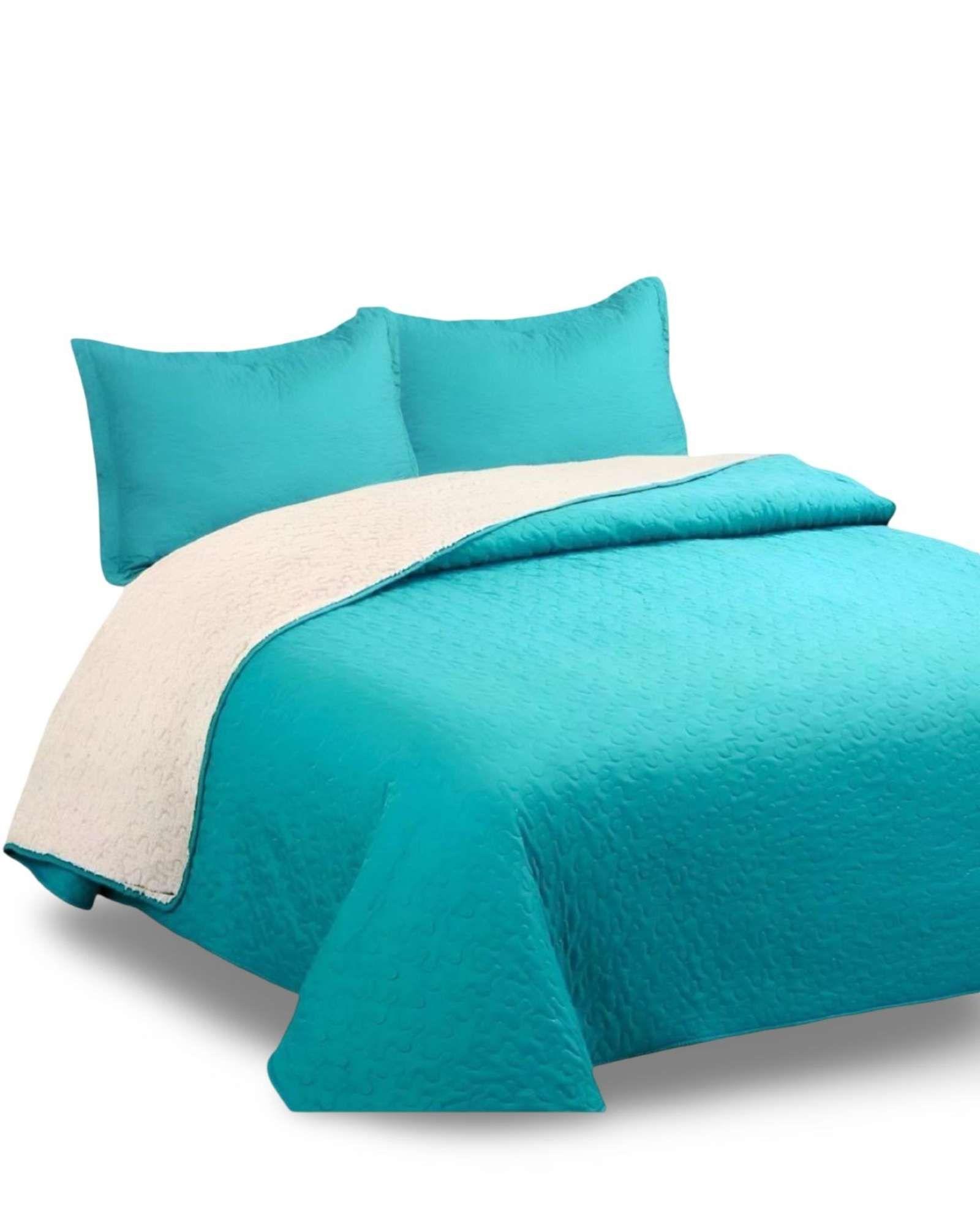 COBERTOR COLCHA QUILT SHERPA KING MEDIDA 250X270 CM C22-4