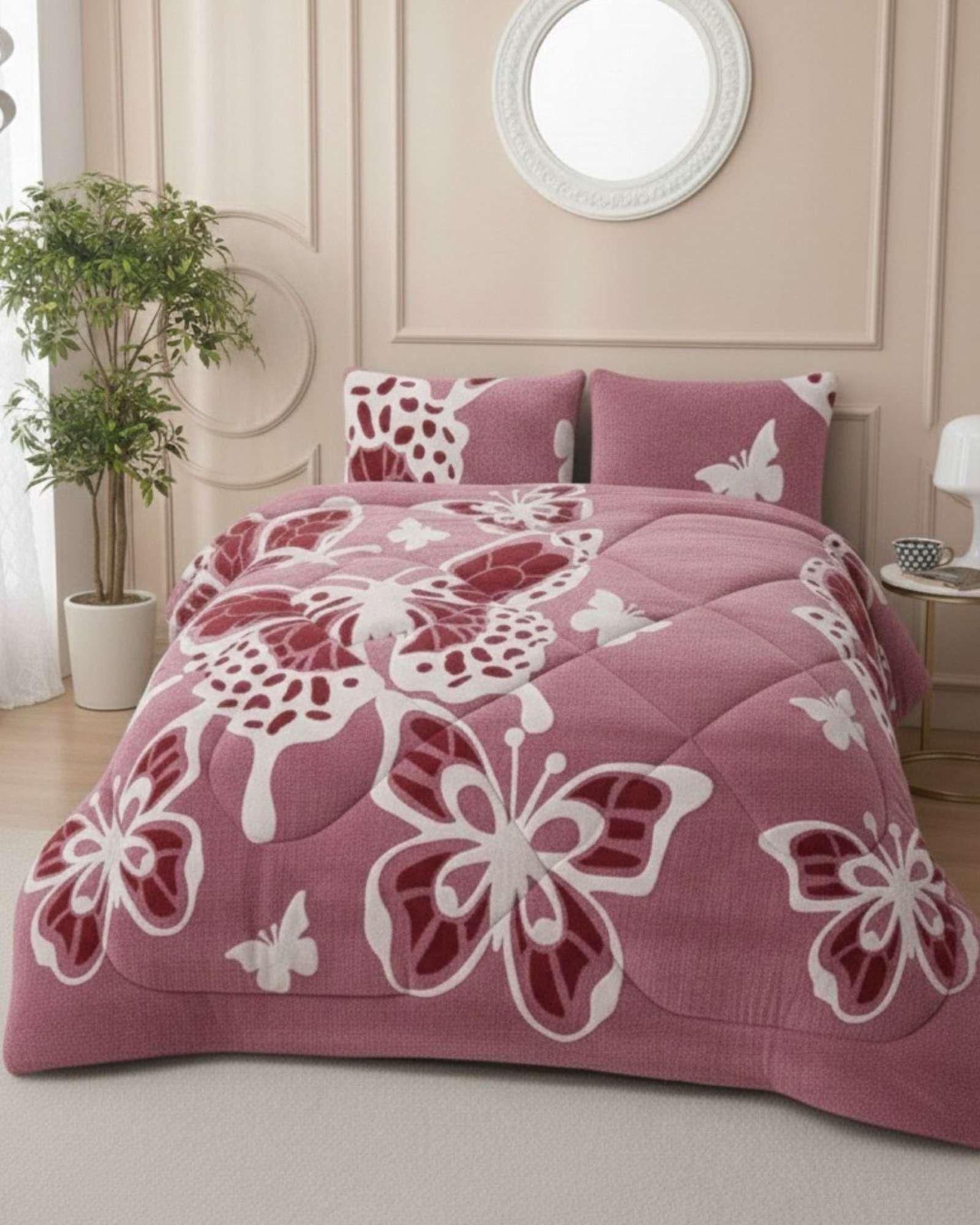 Cubrecama Chiporro Diseño Mariposa Suave y Abrigador 2 Plazas A28-2