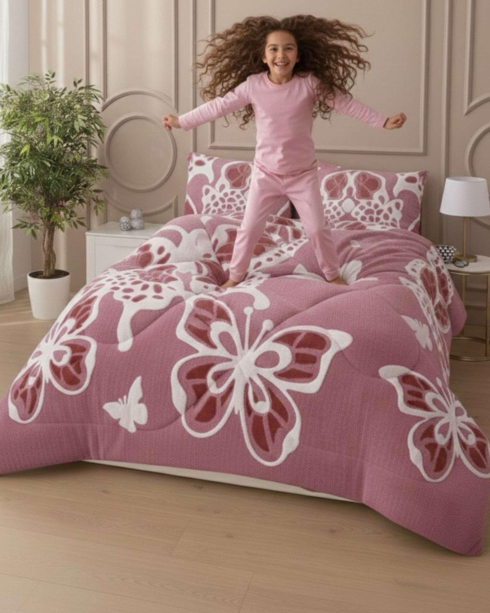 Cubrecama Chiporro Diseño Mariposa Suave y Abrigador 2 Plazas A28-4