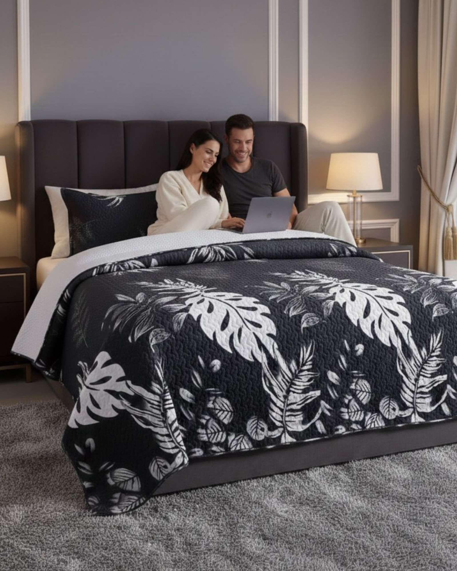 CUBRECAMA QUILT CON SHERPA 2 PLAZA 230 CM X 250 CM B02-3