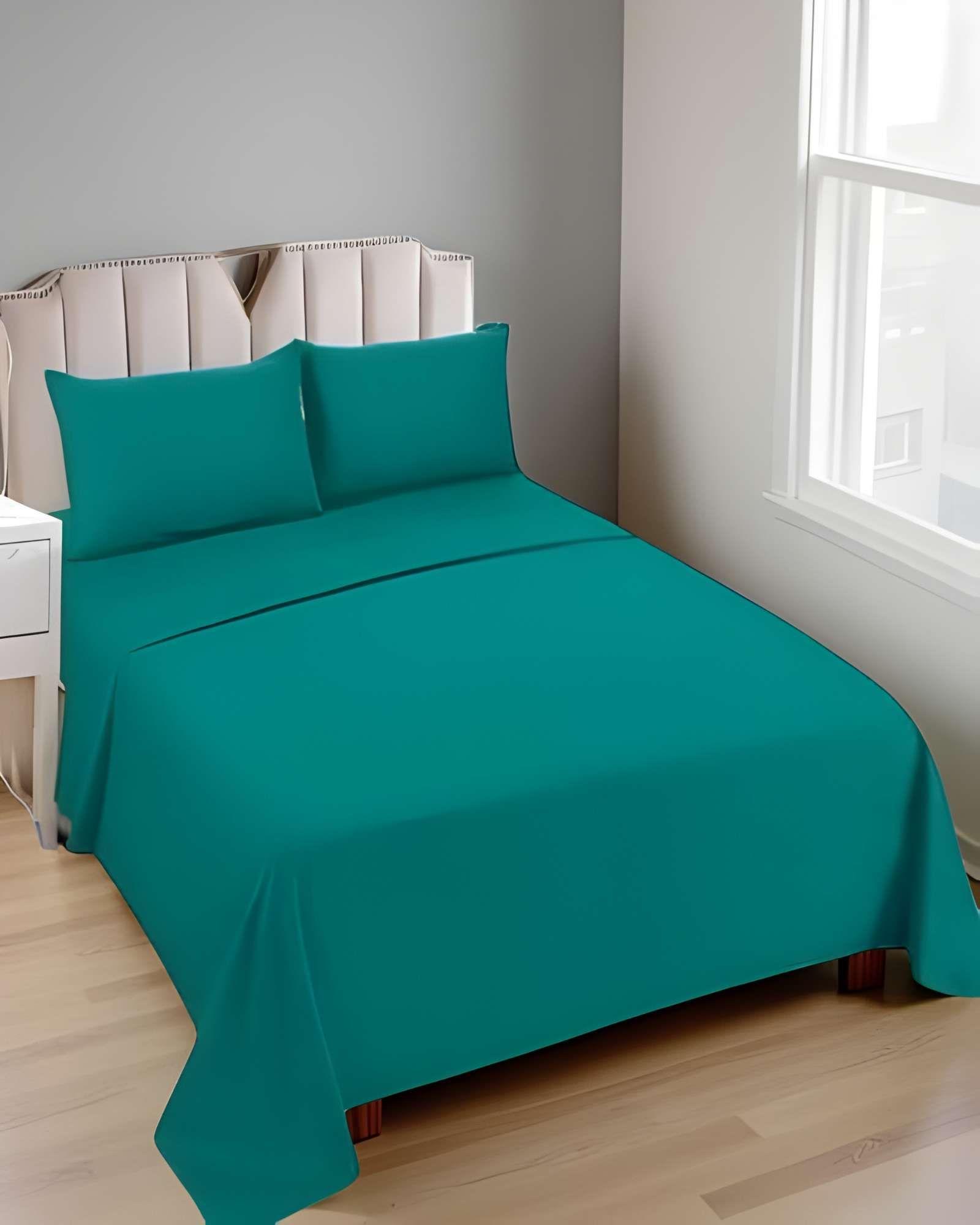 JUEGO DE SABANAS 2 PLAZAS TURQUESA-3